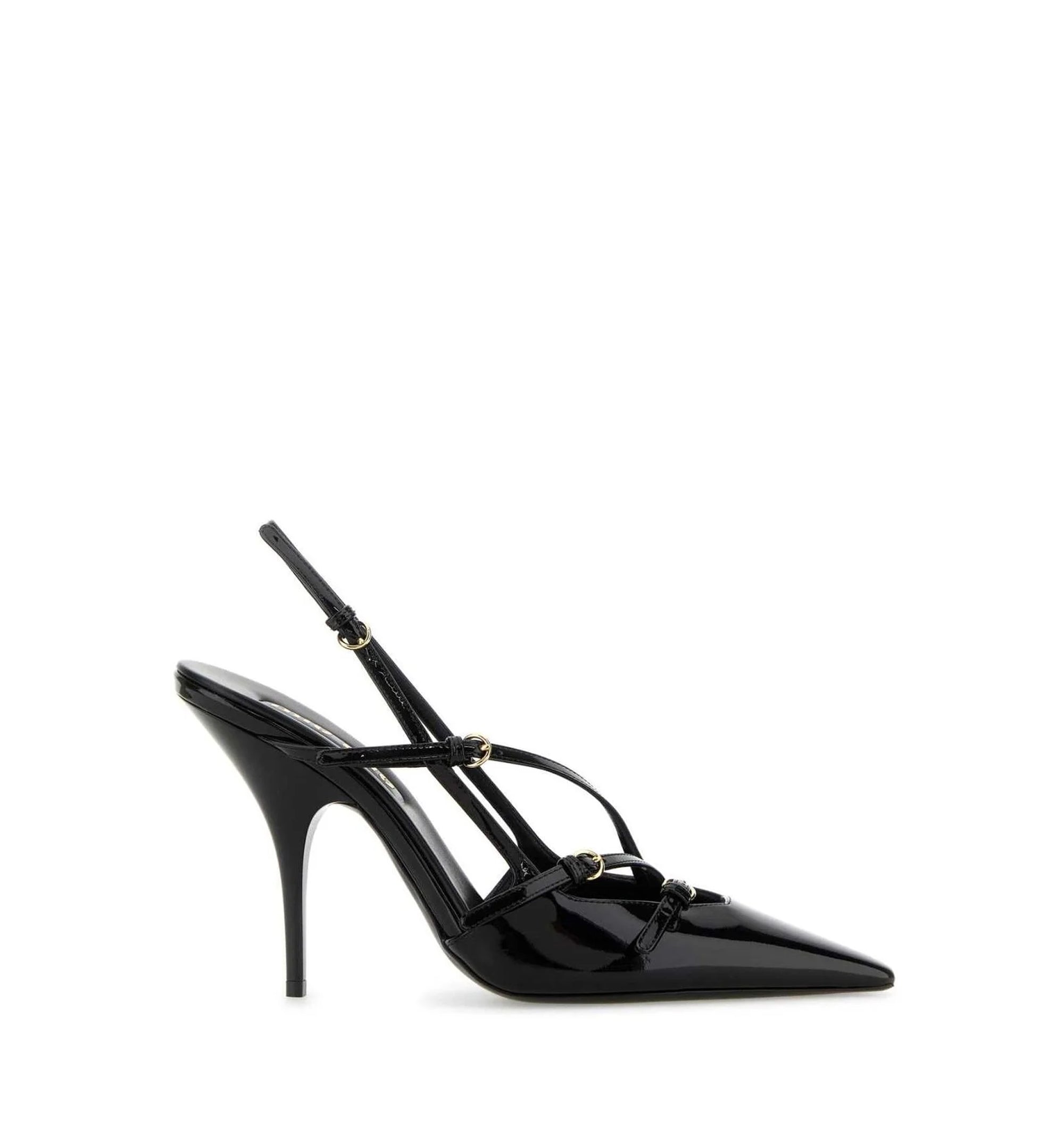 Patent Leather Slingbacks With Buckles