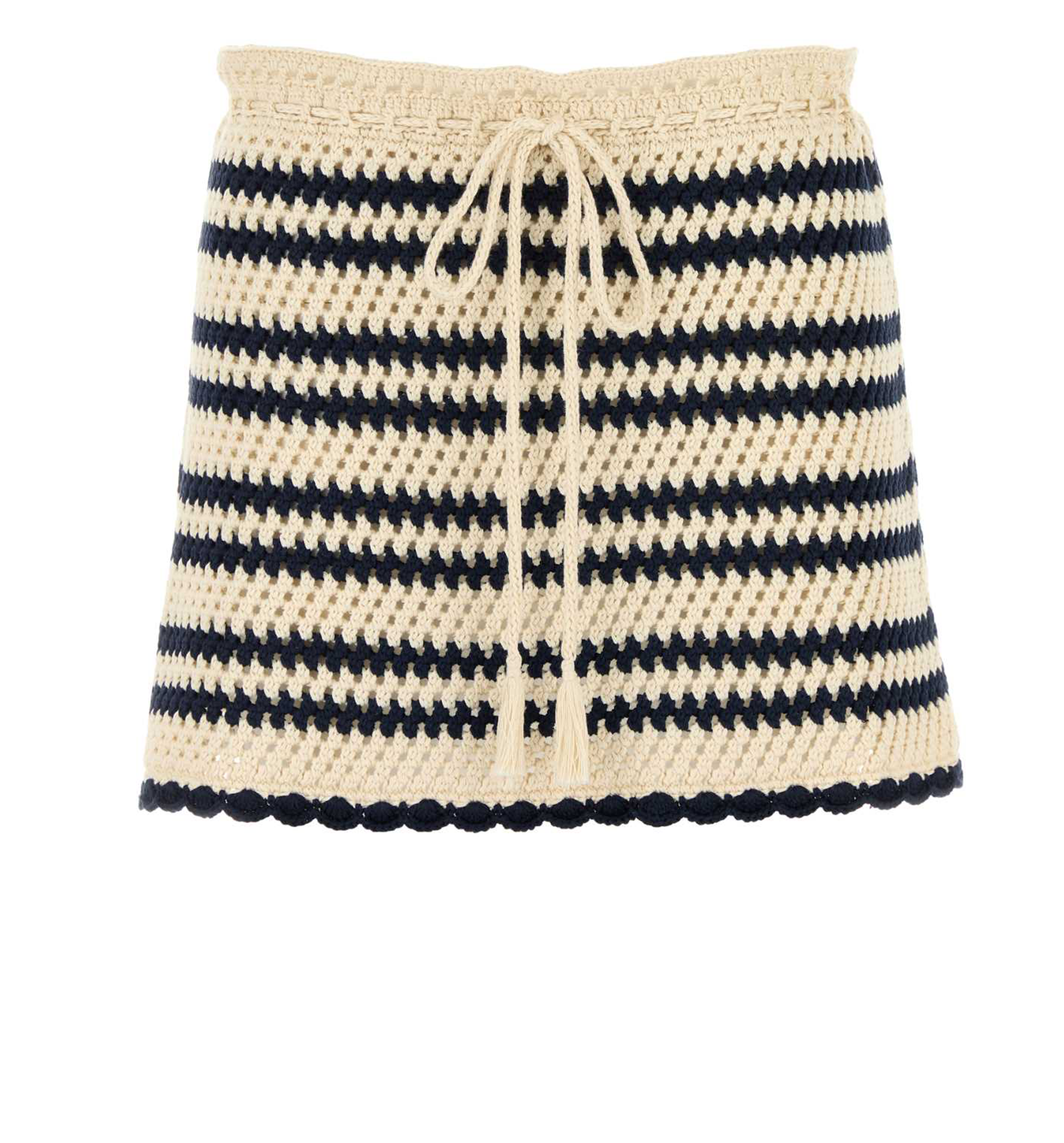 Two-Tone Crochet Miniskirt