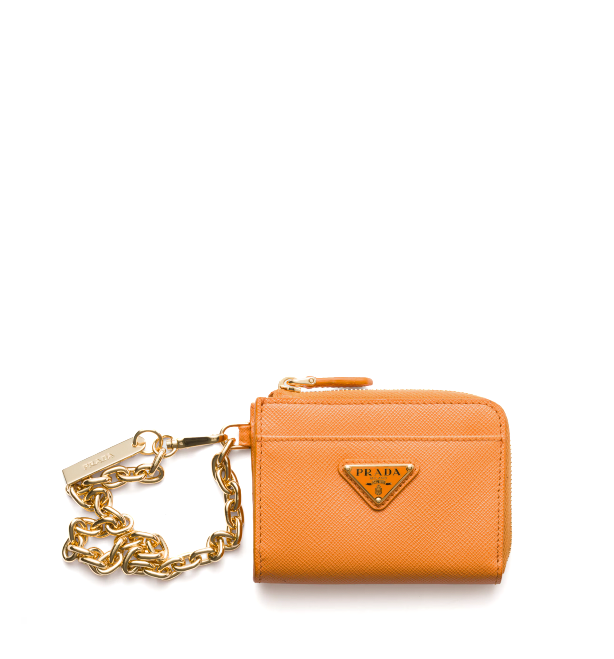 Small Saffiano Leather Zipper Wallet