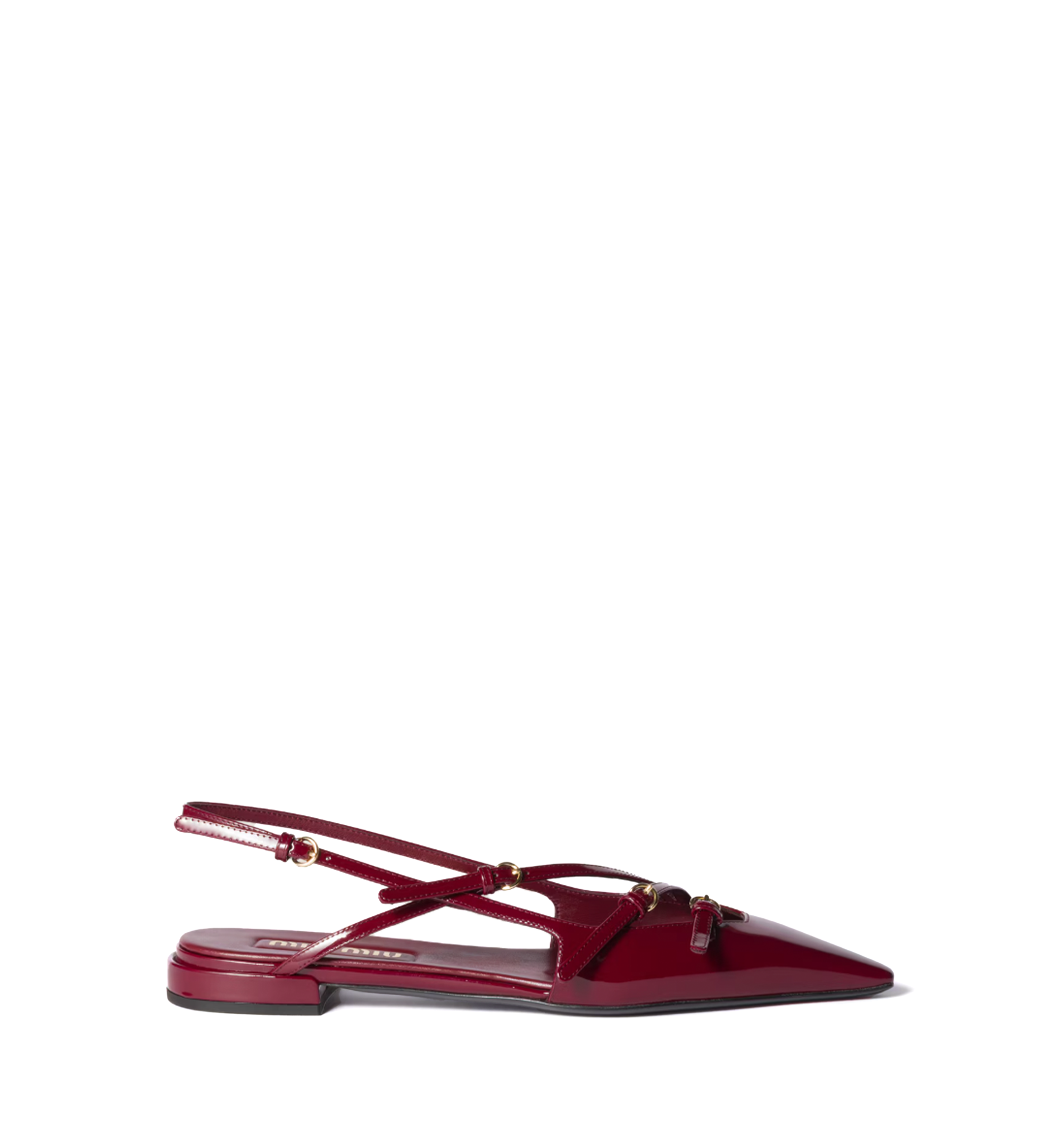 Patent Leather Slingback Ballerinas with Buckles