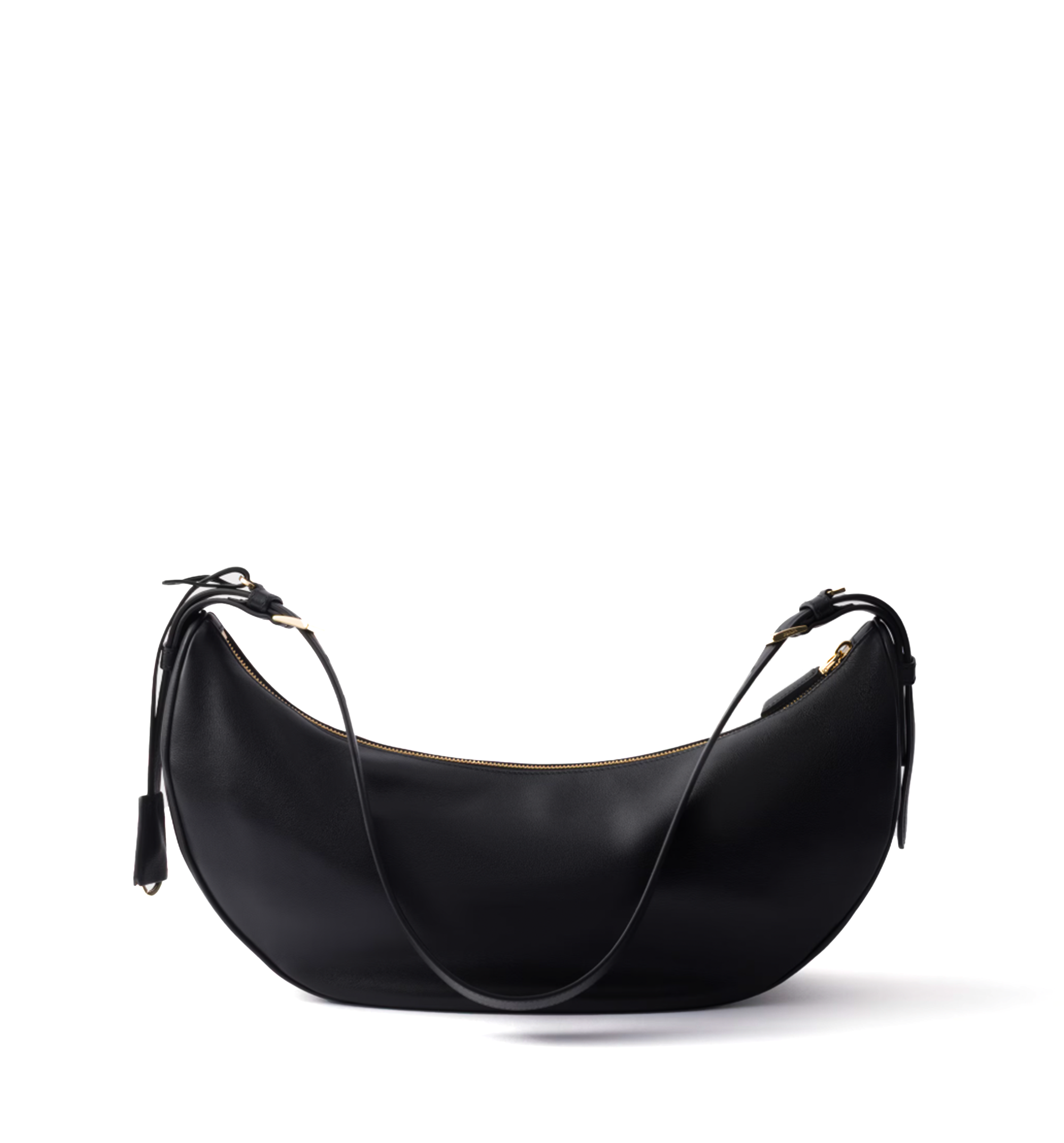 Prada Demi-Lune Large Leather Shoulder Bag