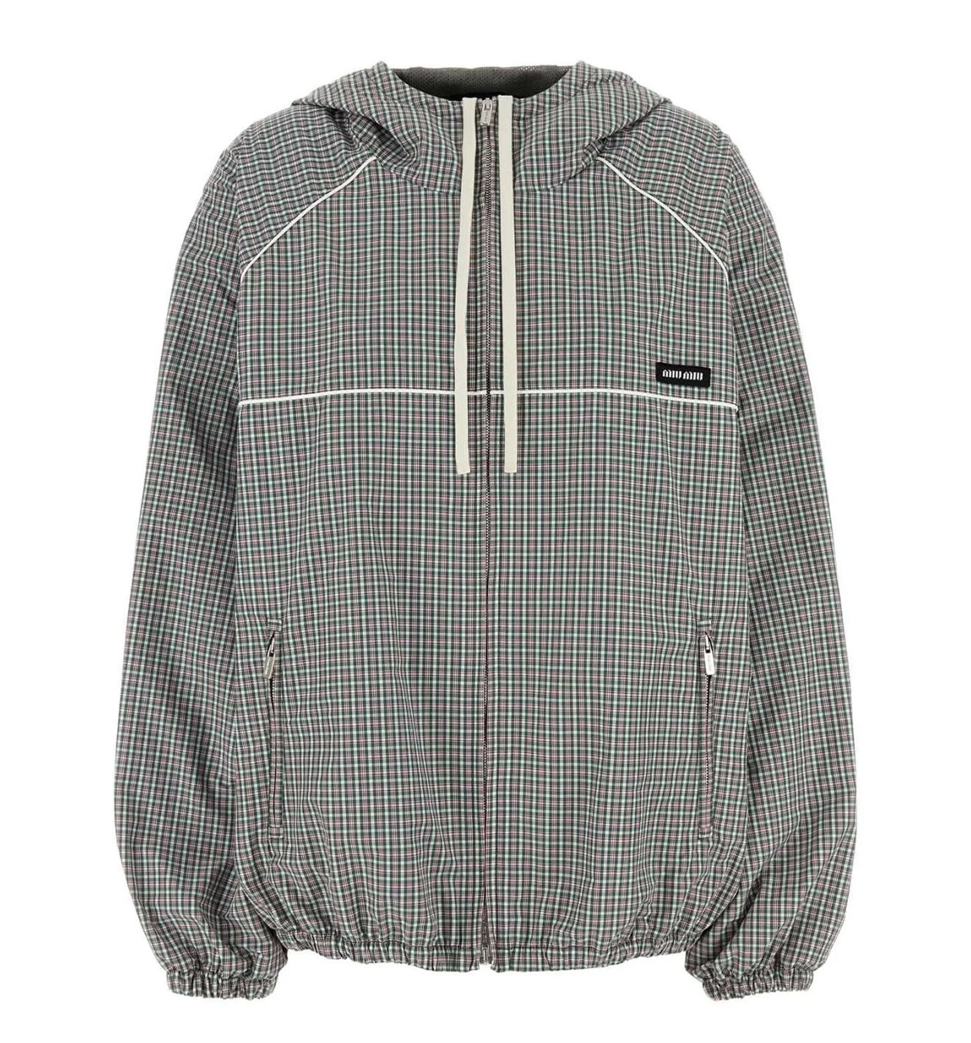 Checked Drawstring Jacket