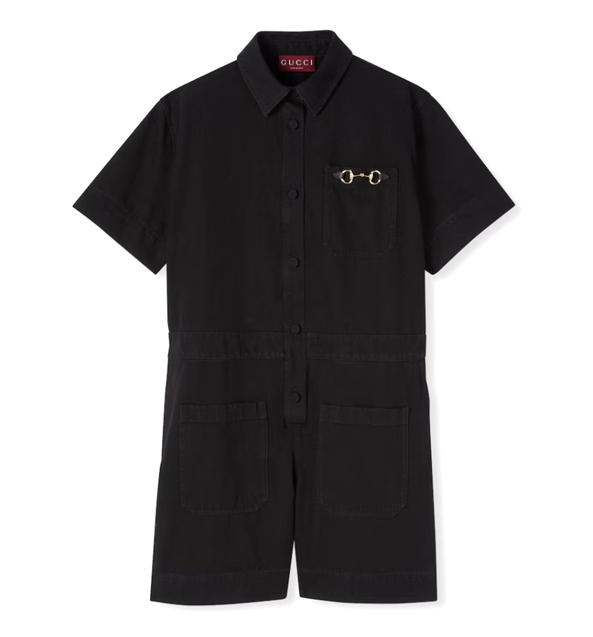 Denim Jumpsuit with Horsebit