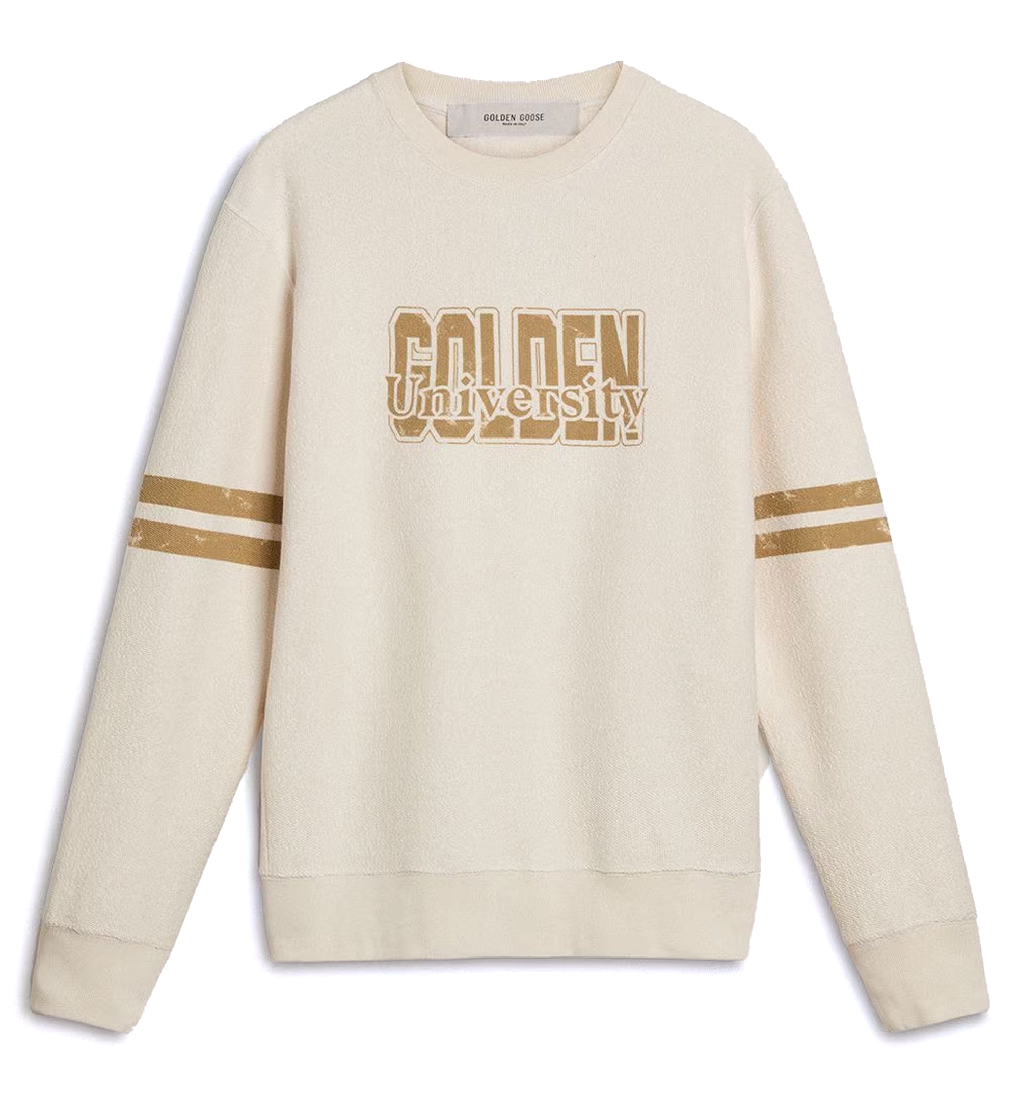 White Cotton Sweatshirt With Front Print