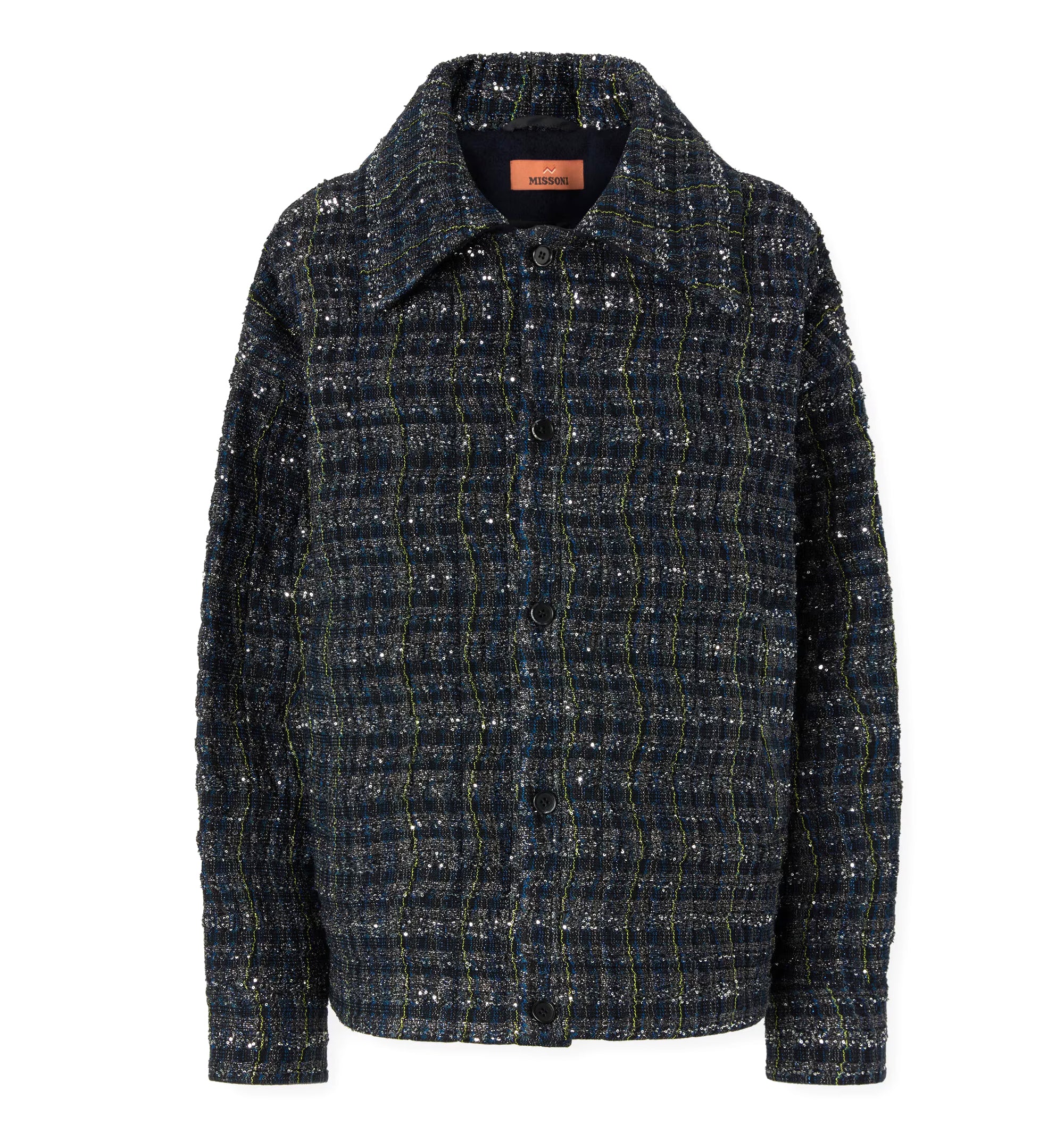 Overshirt With Wave Check Pattern