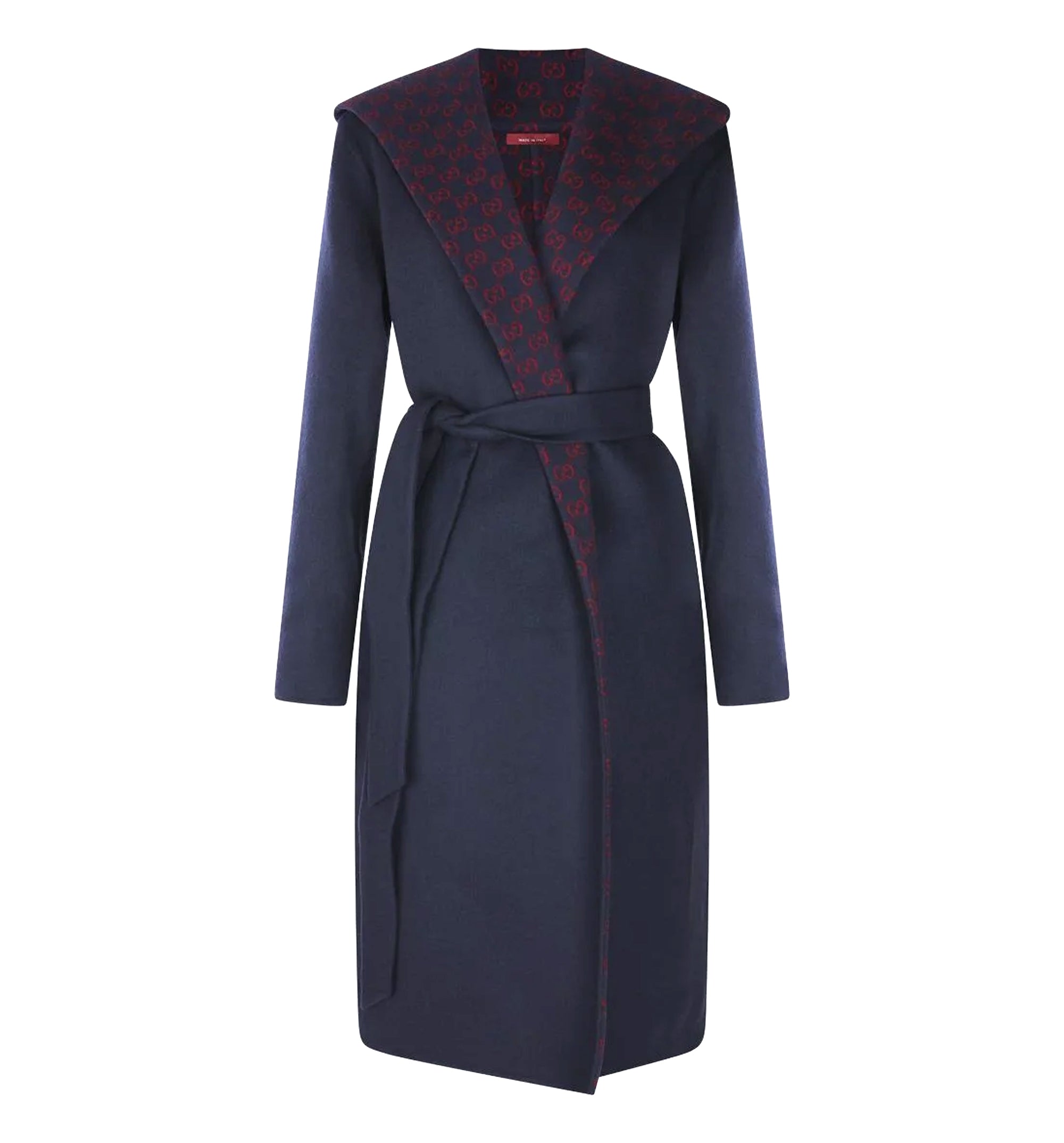 Reversible Wool Silk Hooded Coat