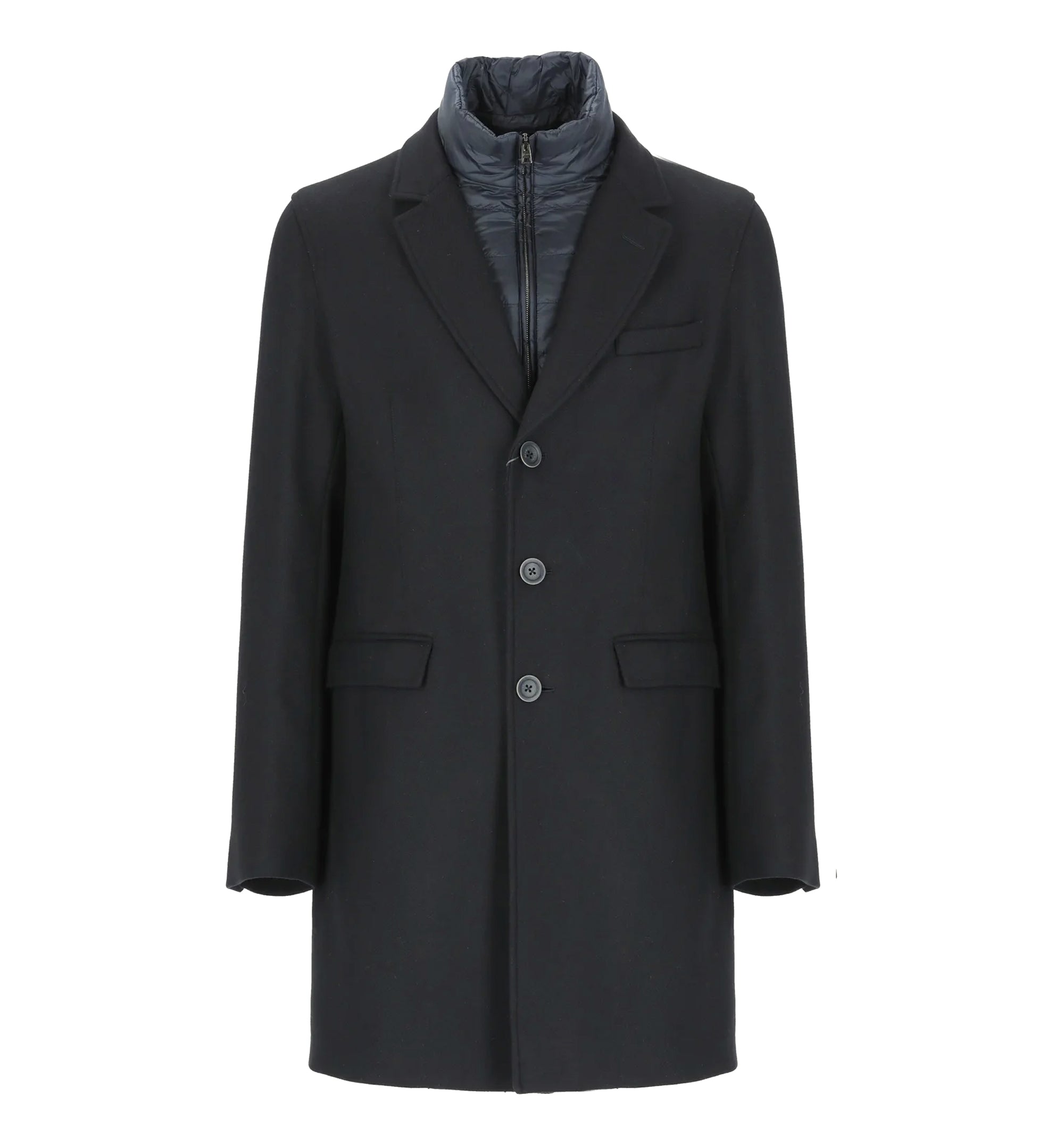 Herno Buttoned High Neck Long-Sleeved Coat