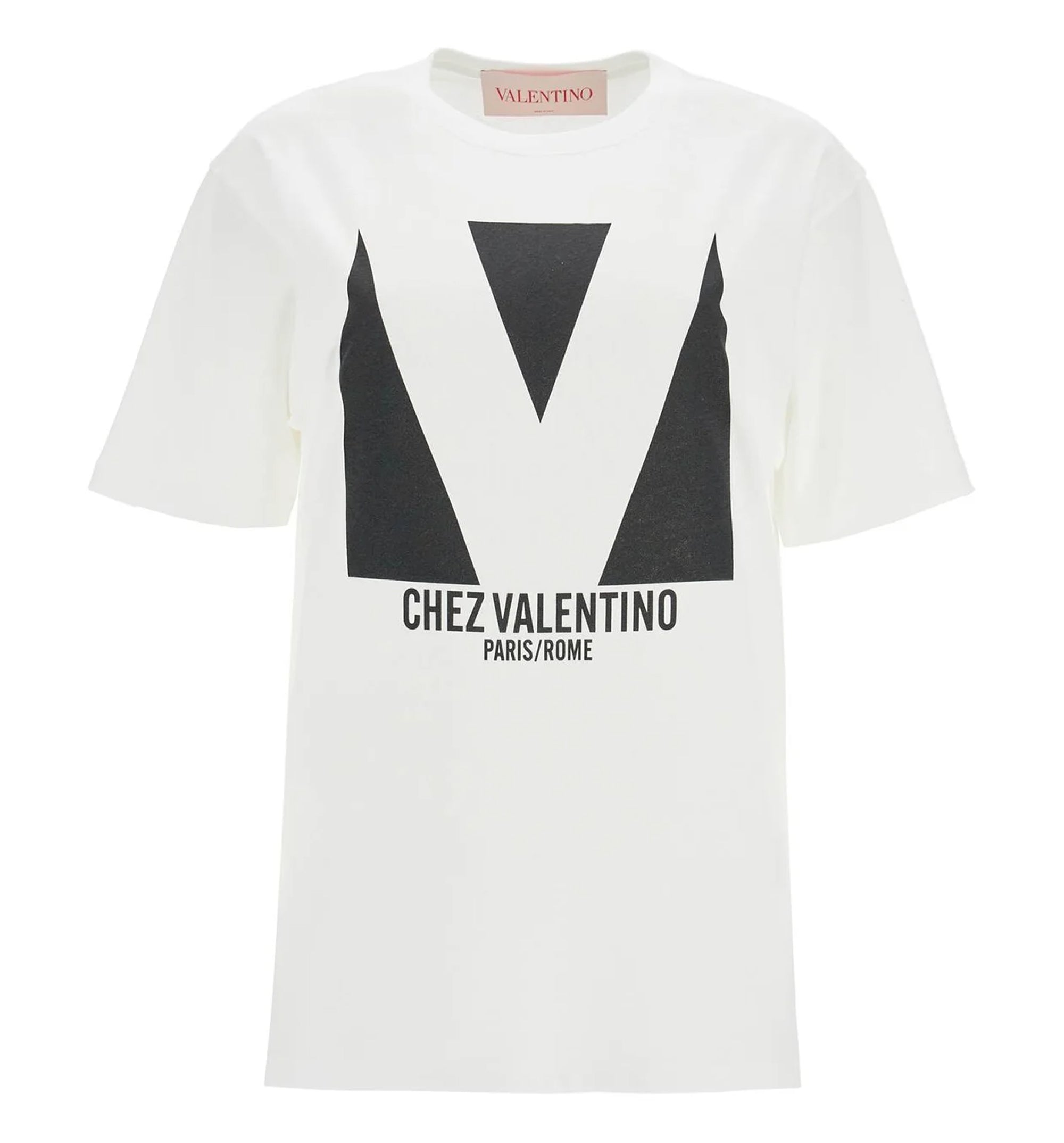 Jersey Cotton T-Shirt With Chez Valentino Print