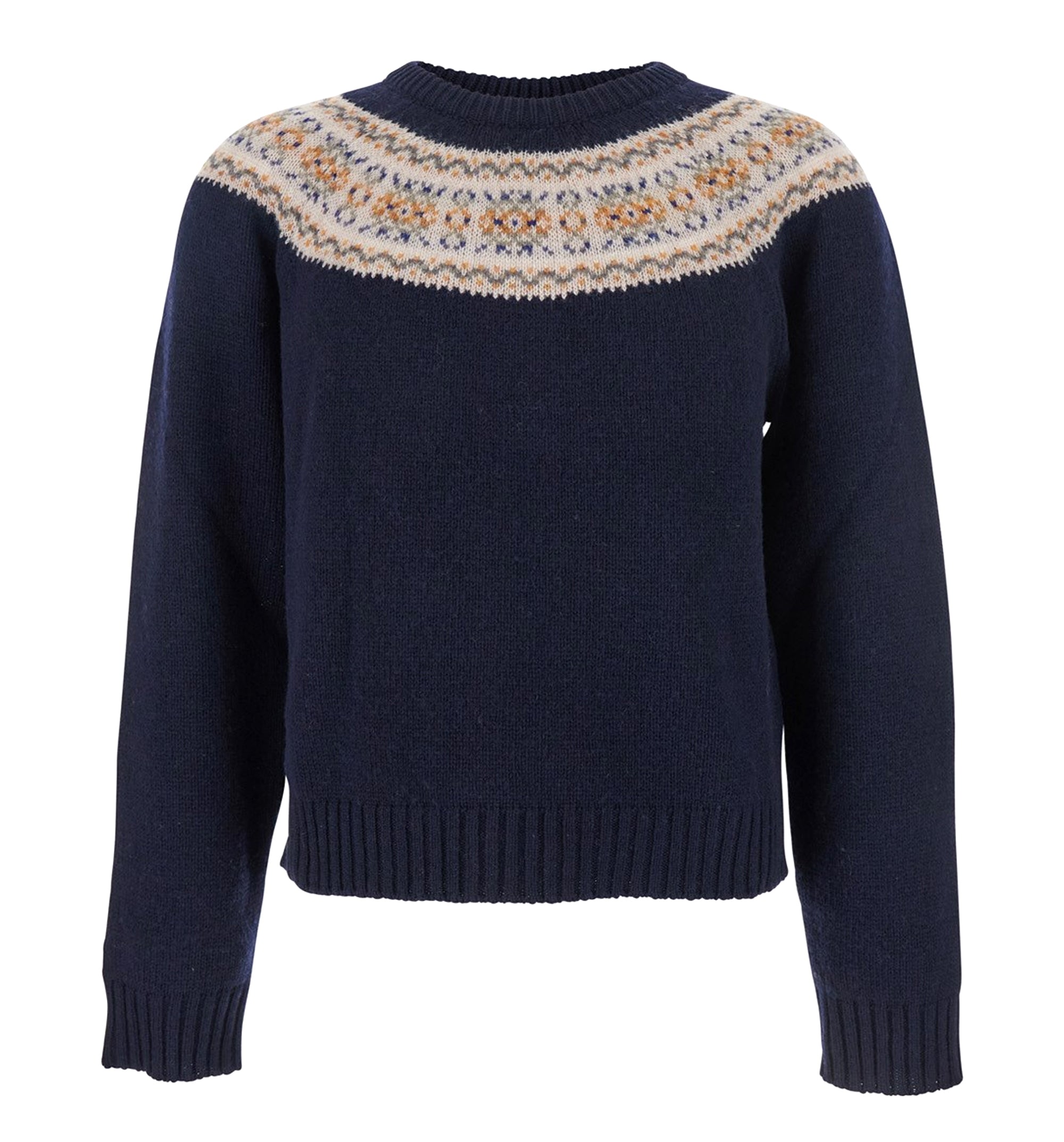 Crewneck Sweater In Triomphe Fair Isle Wool