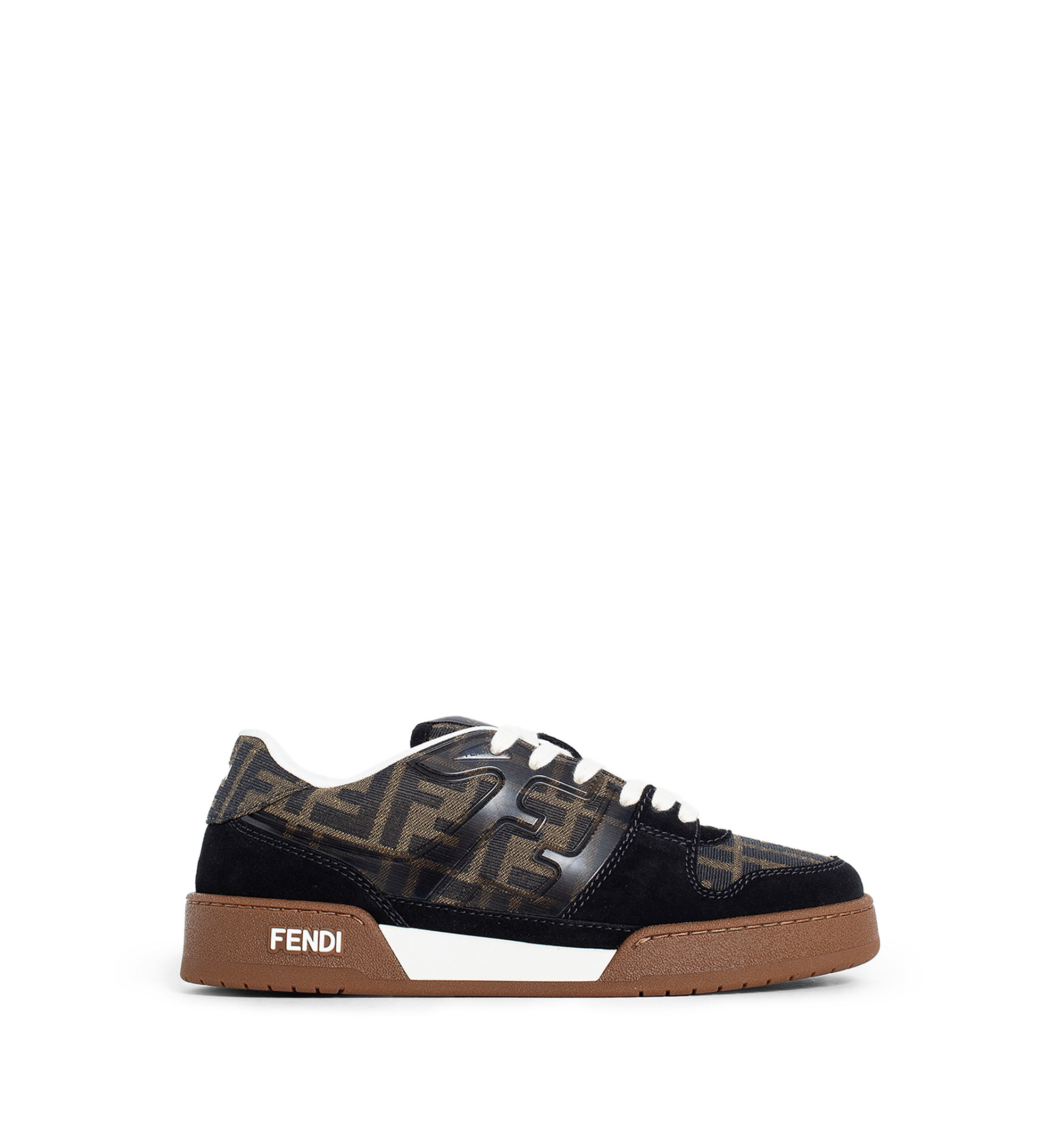 Fendi Match Canvas Sneakers - Brown/Black