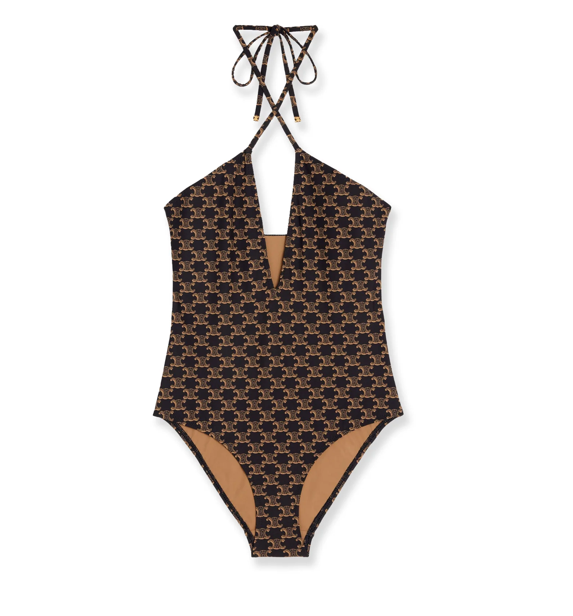Swimsuit in Monogram Jersey - Toffee/Brown