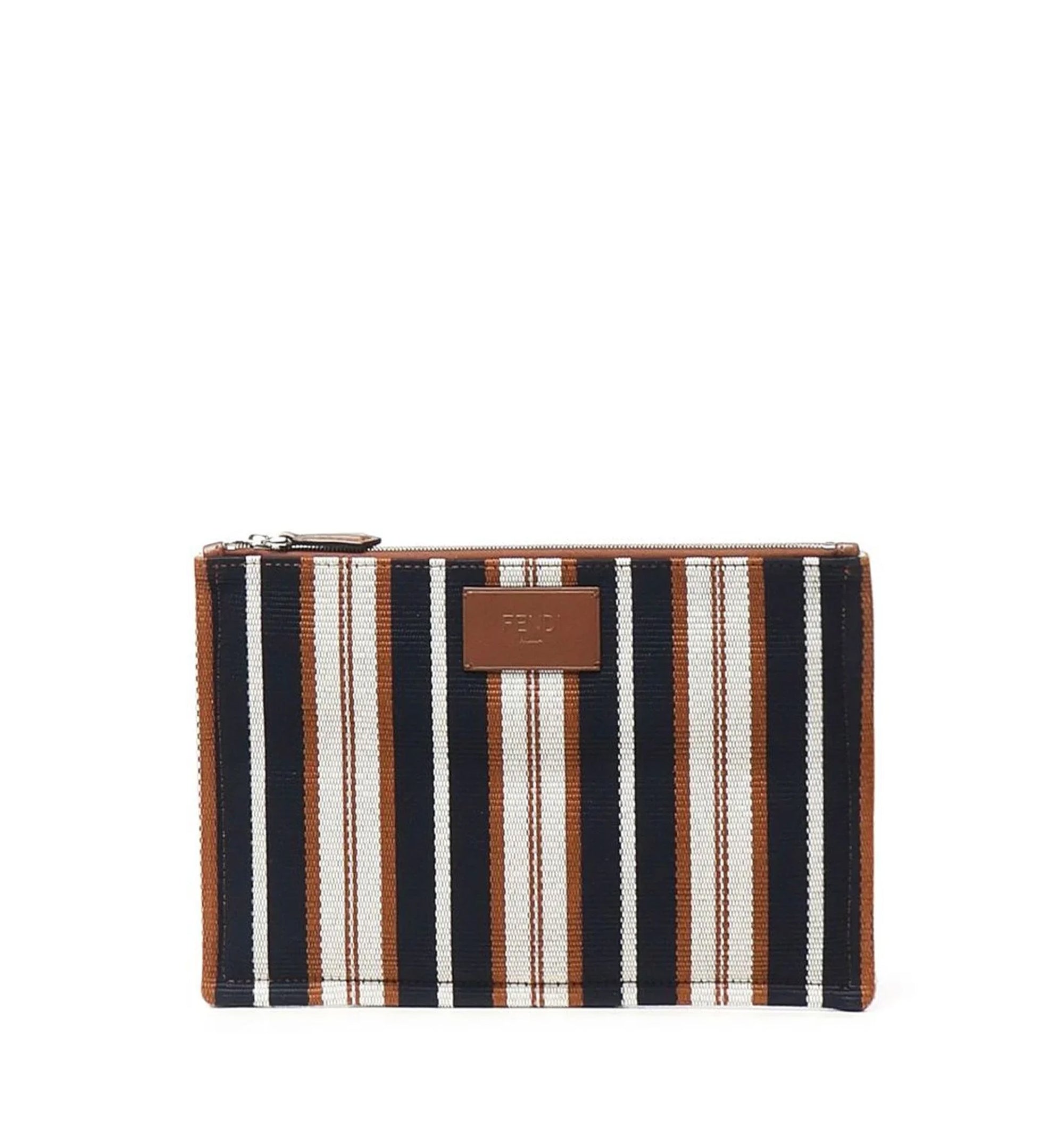 Fendi Signature Striped Flat Medium Pouch