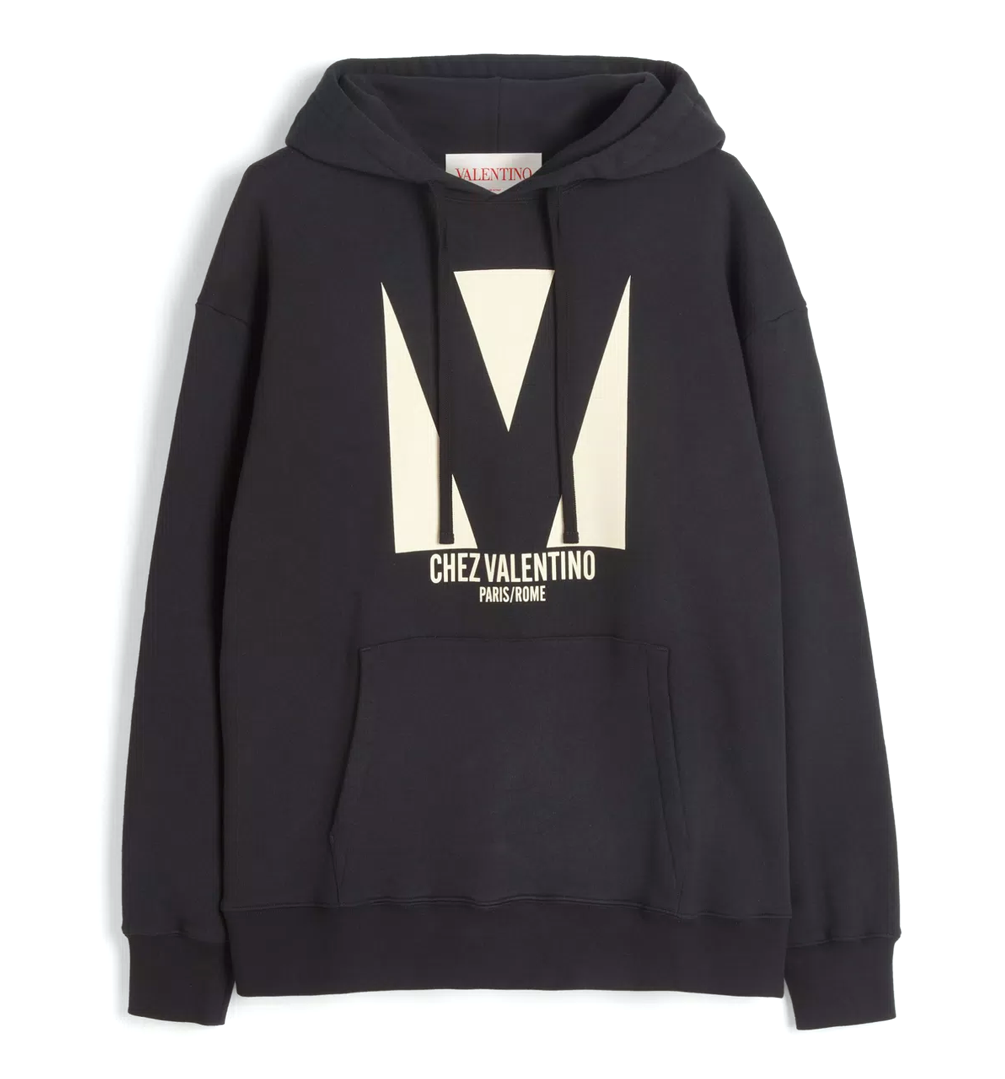 Cotton Hooded Sweatshirt With Chez Valentino Print