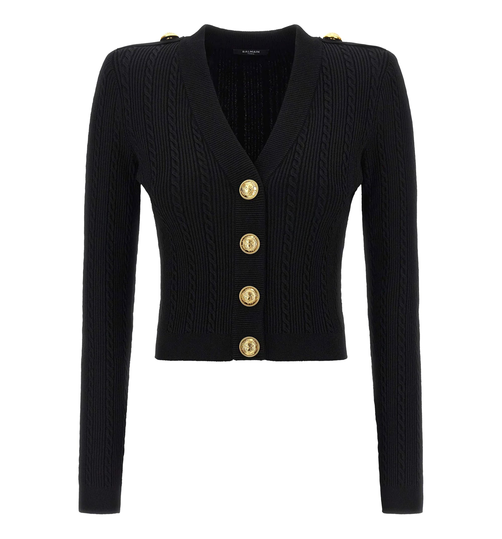 Ribbed and Cable-Knit Cardigan