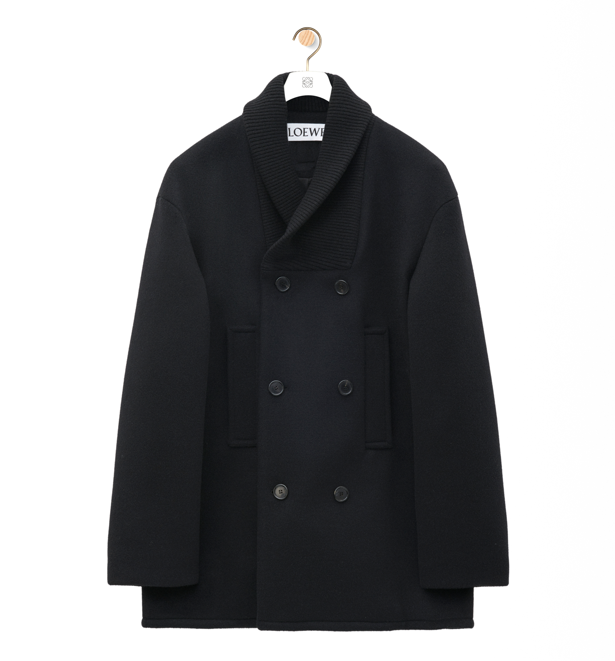 Double-Breasted Peacoat in Wool