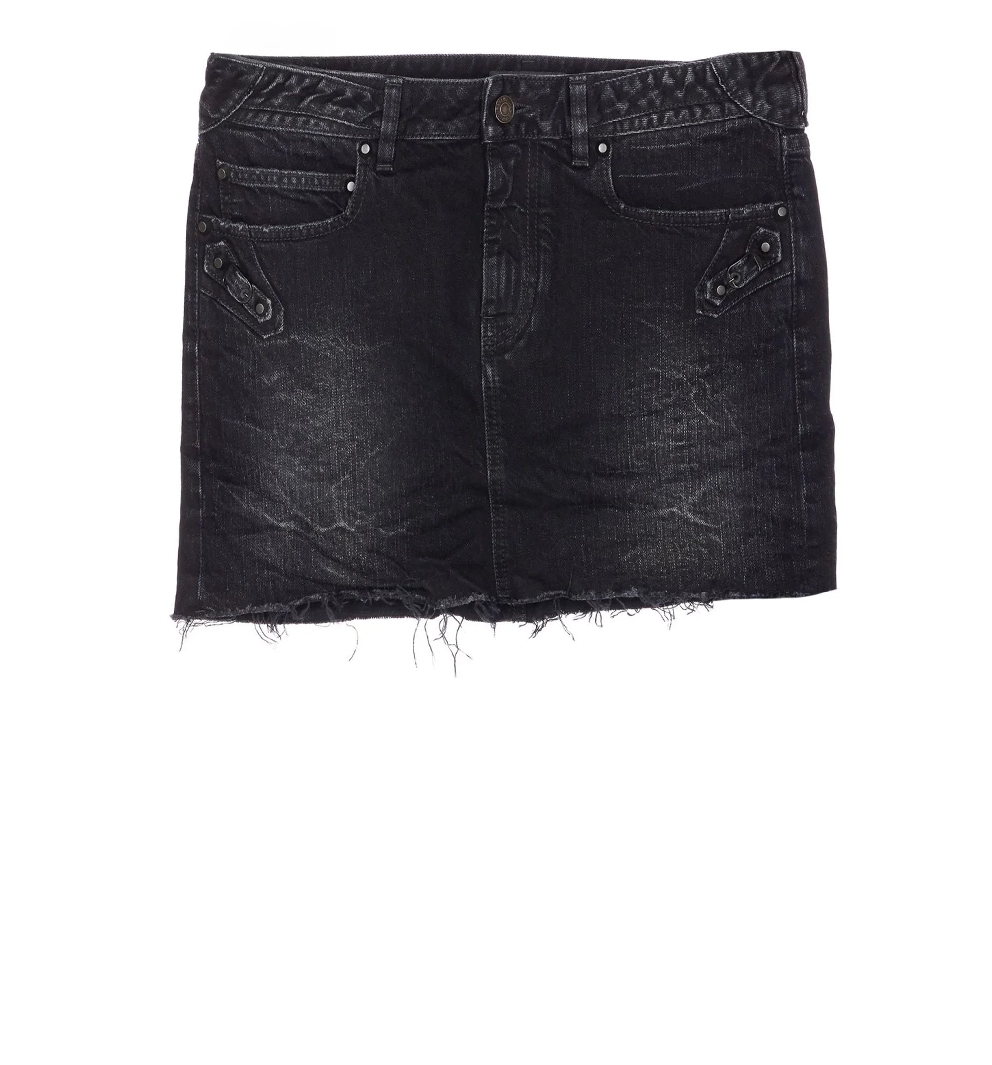 Frayed Edge Denim Mini Skirt