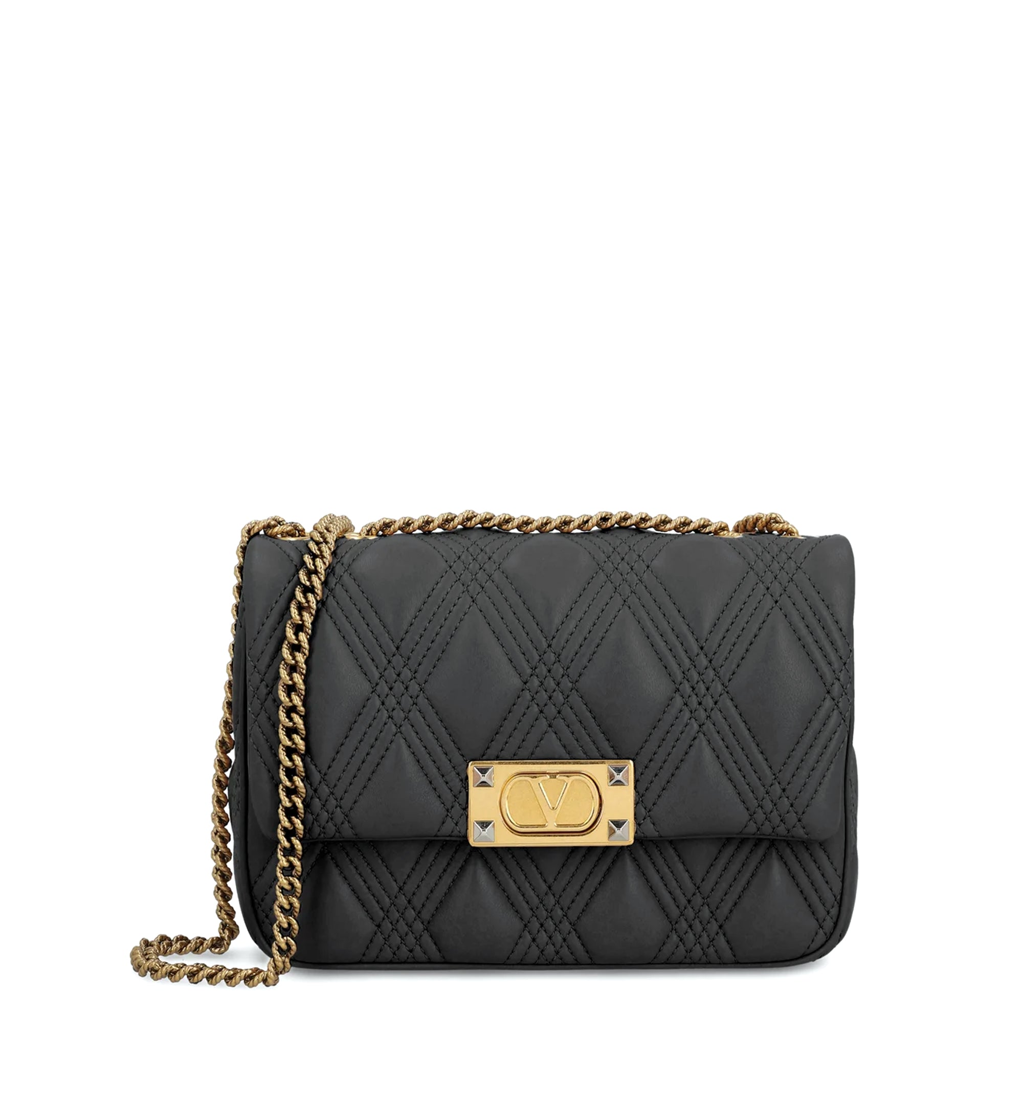 Rockstud Foldover-Top Shoulder Bag