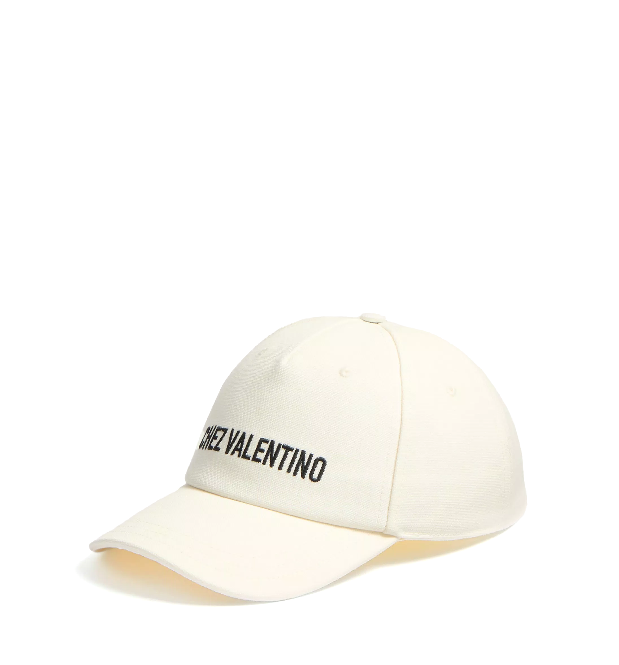 Chez Valentino Cotton Baseball Cap with Embroidery
