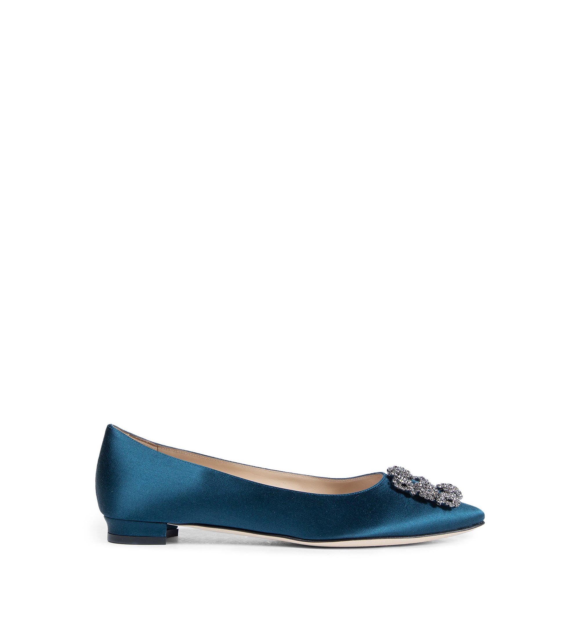 Hangisi Manolo Blahnik Ballerina In Satin - Blue