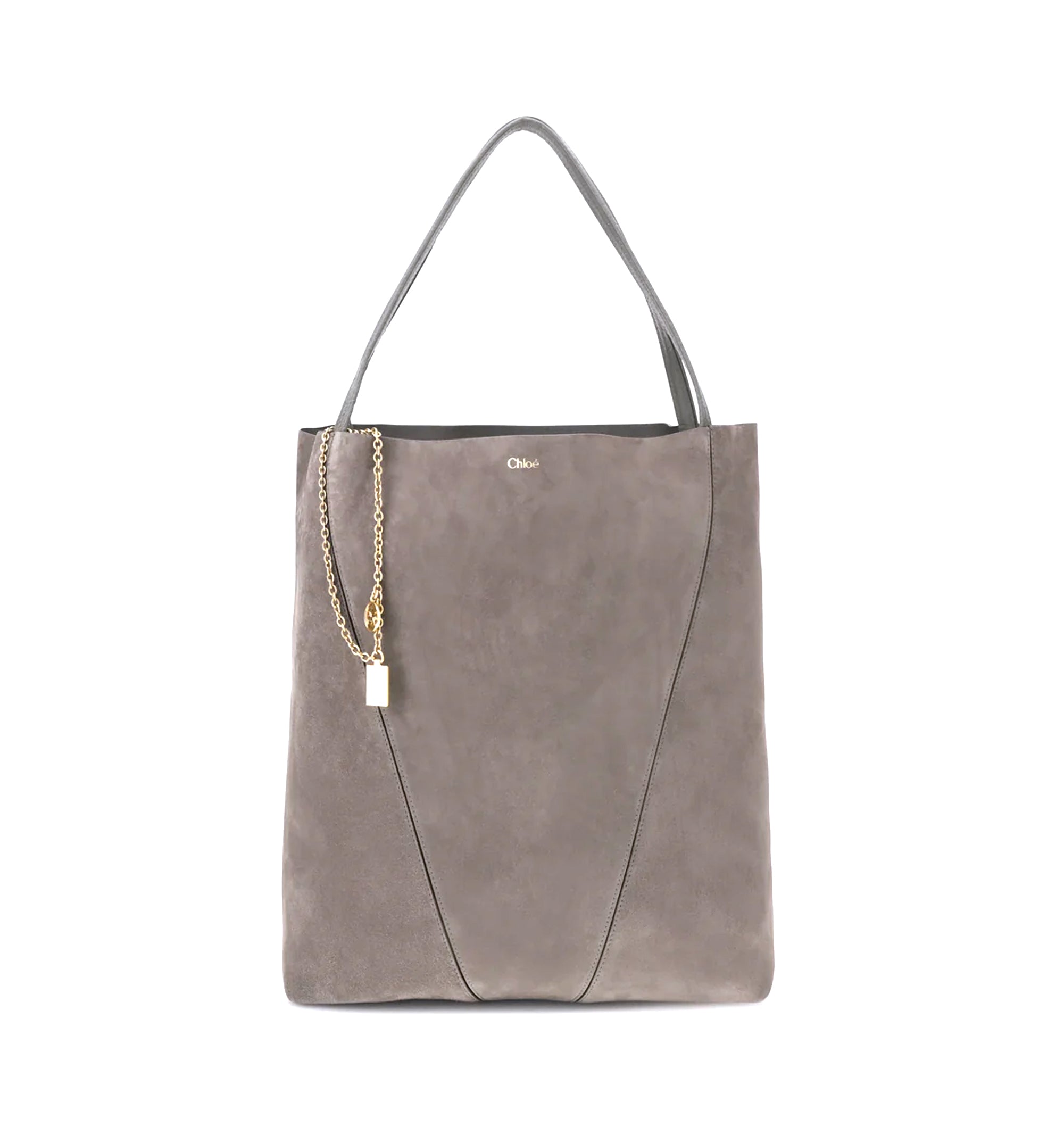 Large Chloé Spin Tote Bag In Suede Leather
