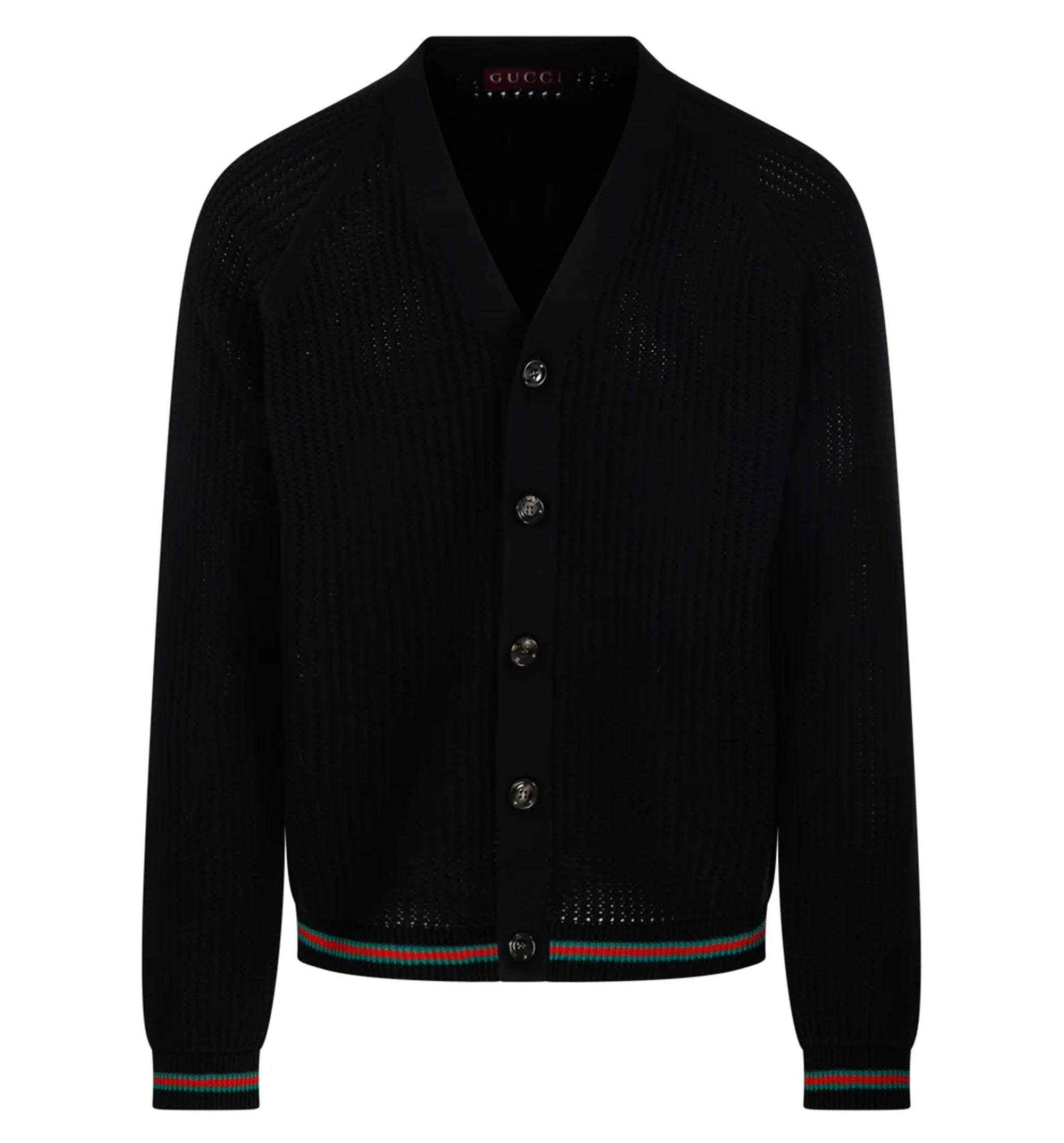 Cotton Knit Cardigan With Web