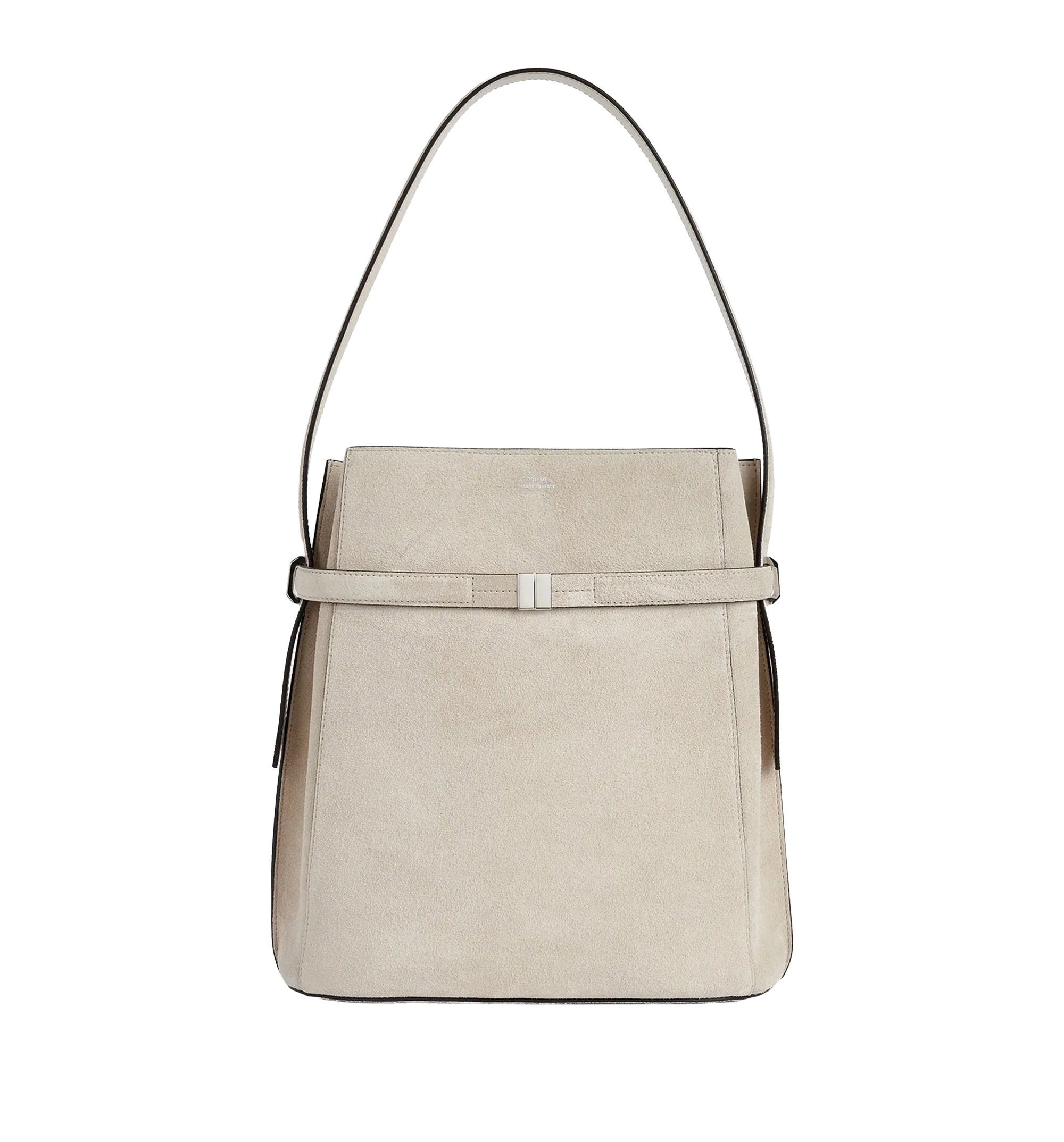 Suede Belted bucket bag