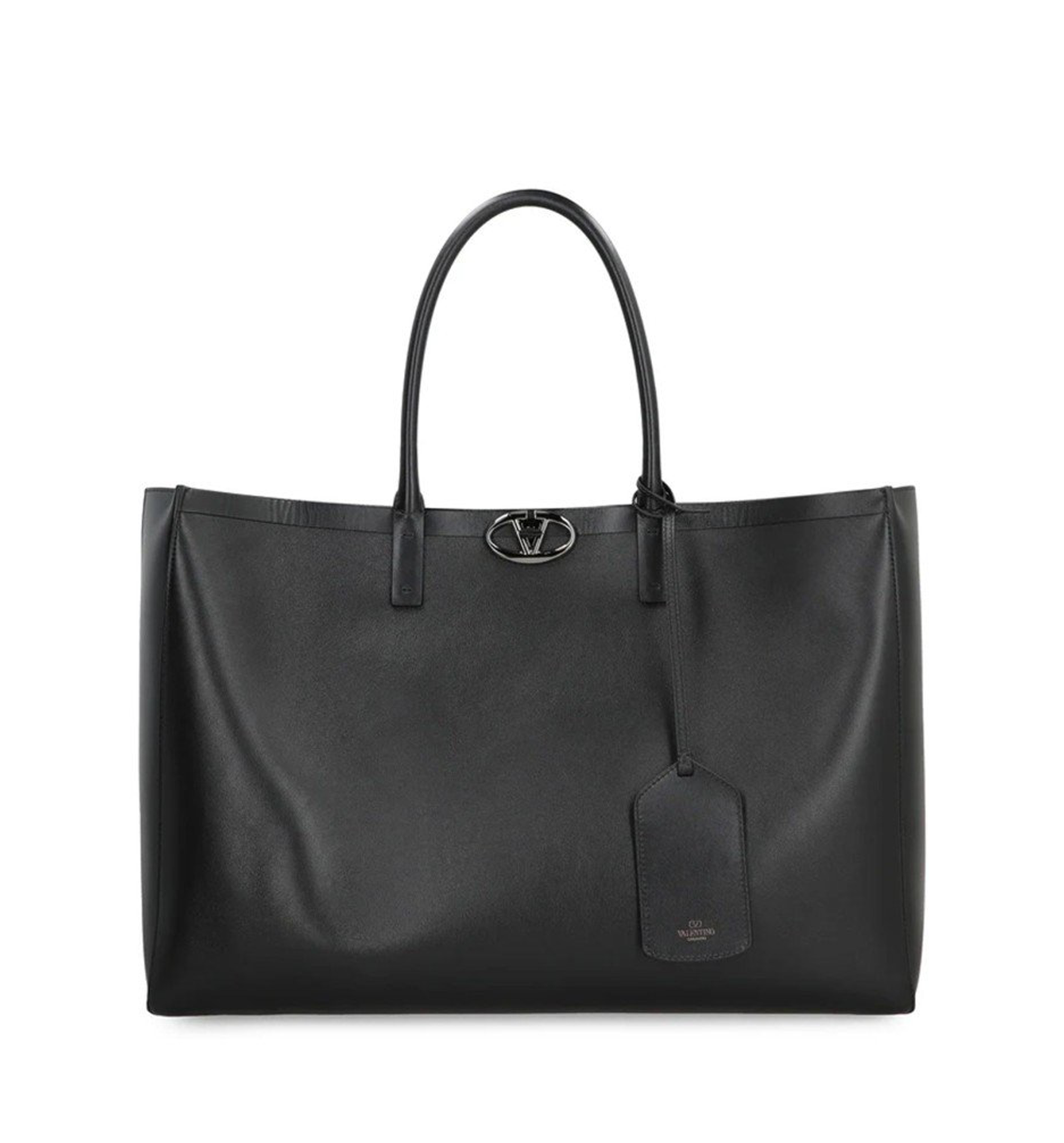 East/West Large Leather Tote Bag