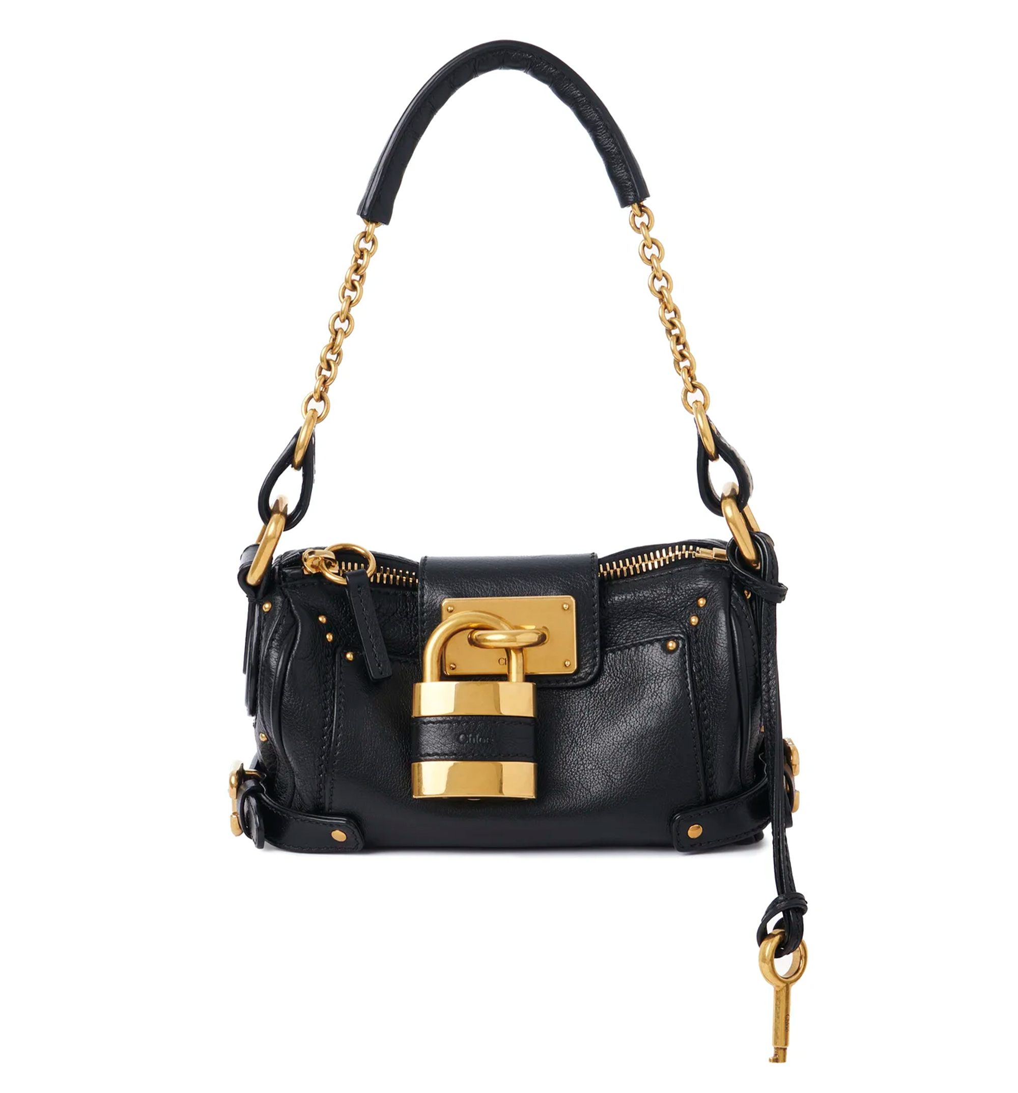 Small Paddington Chain Bag in Grained Leather