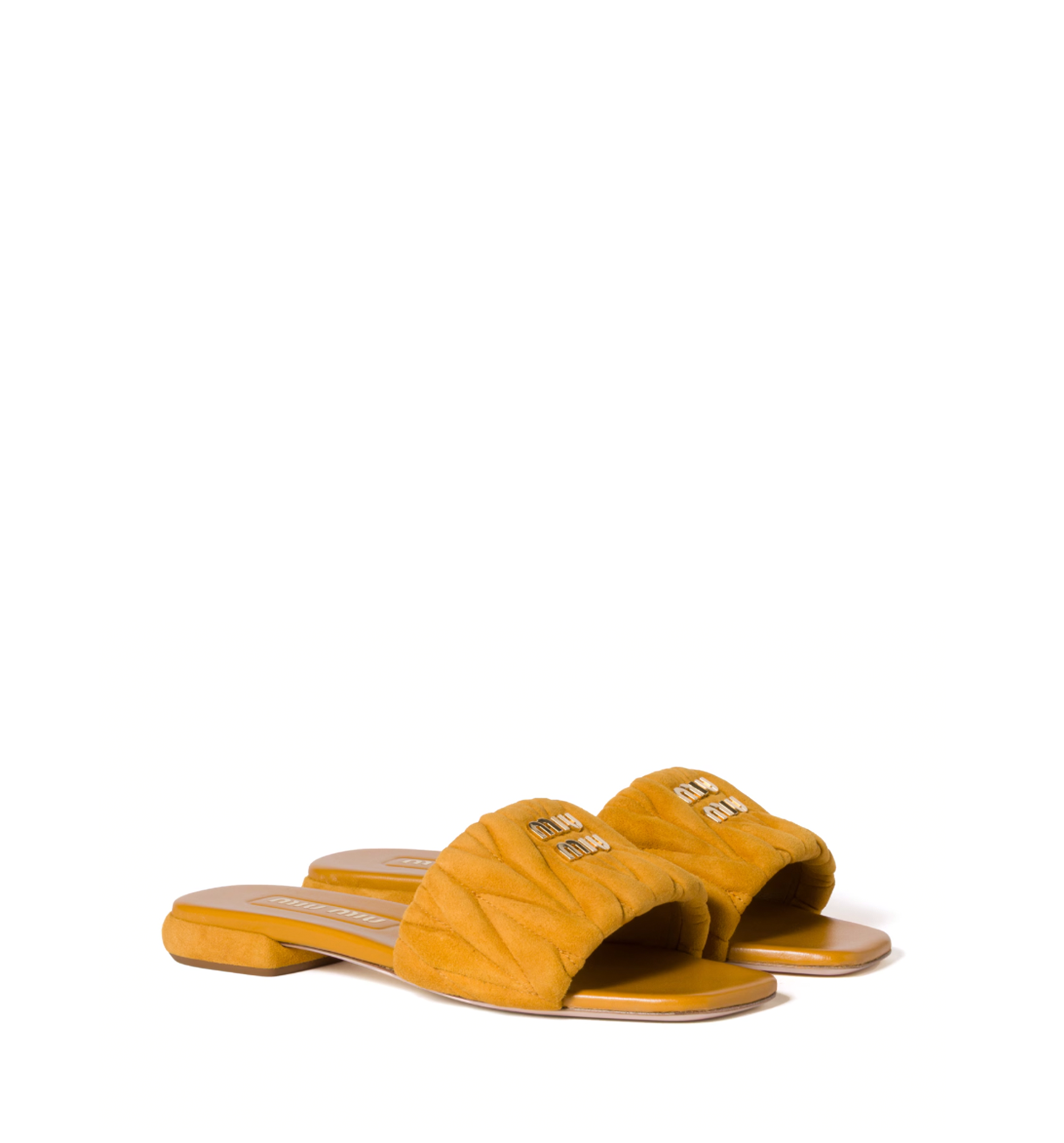 Matelassé Suede Slides