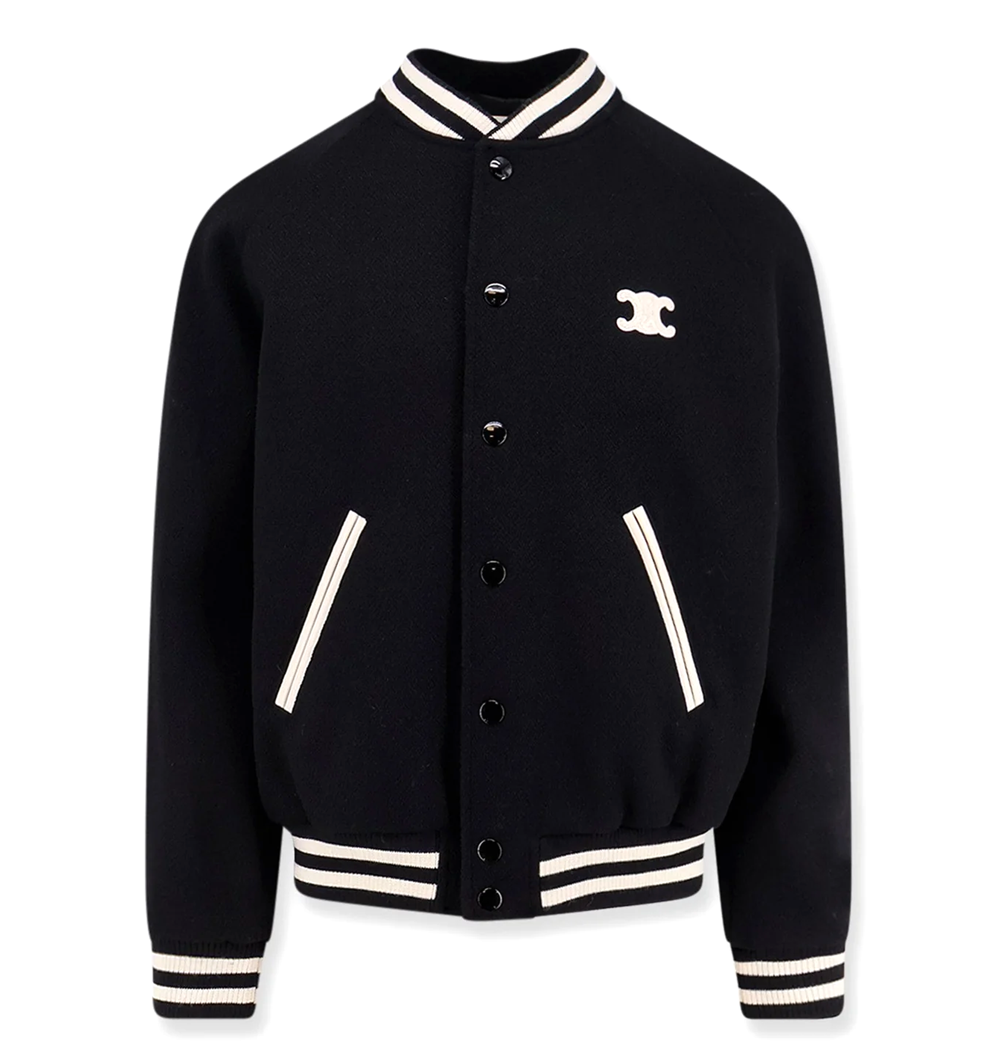 Classic Teddy Jacket In Textured Wool - Black