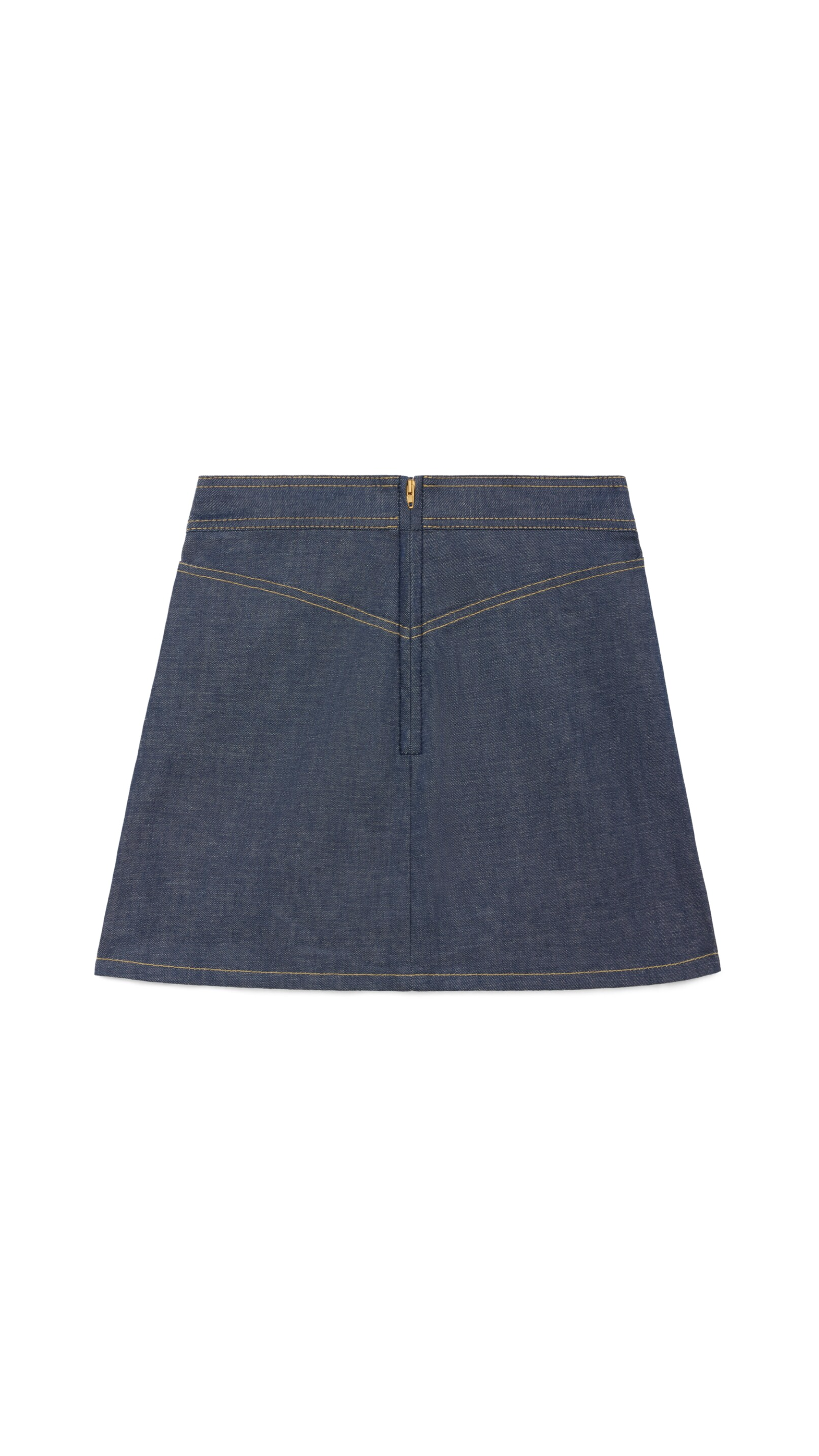 Trapeze Mini Skirt in Denim - Raw Wash