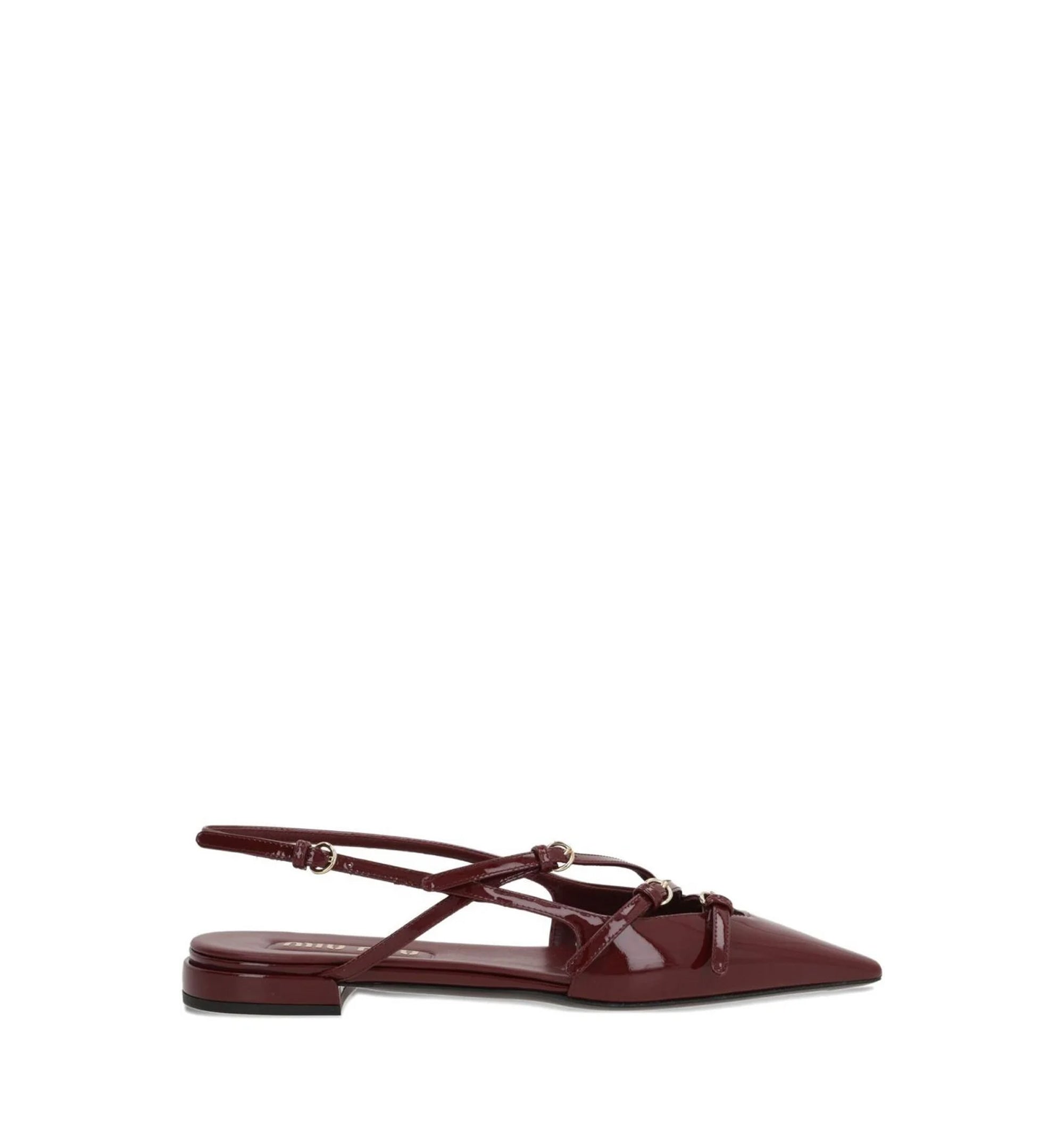 Patent Leather Slingback Ballerinas with Buckles
