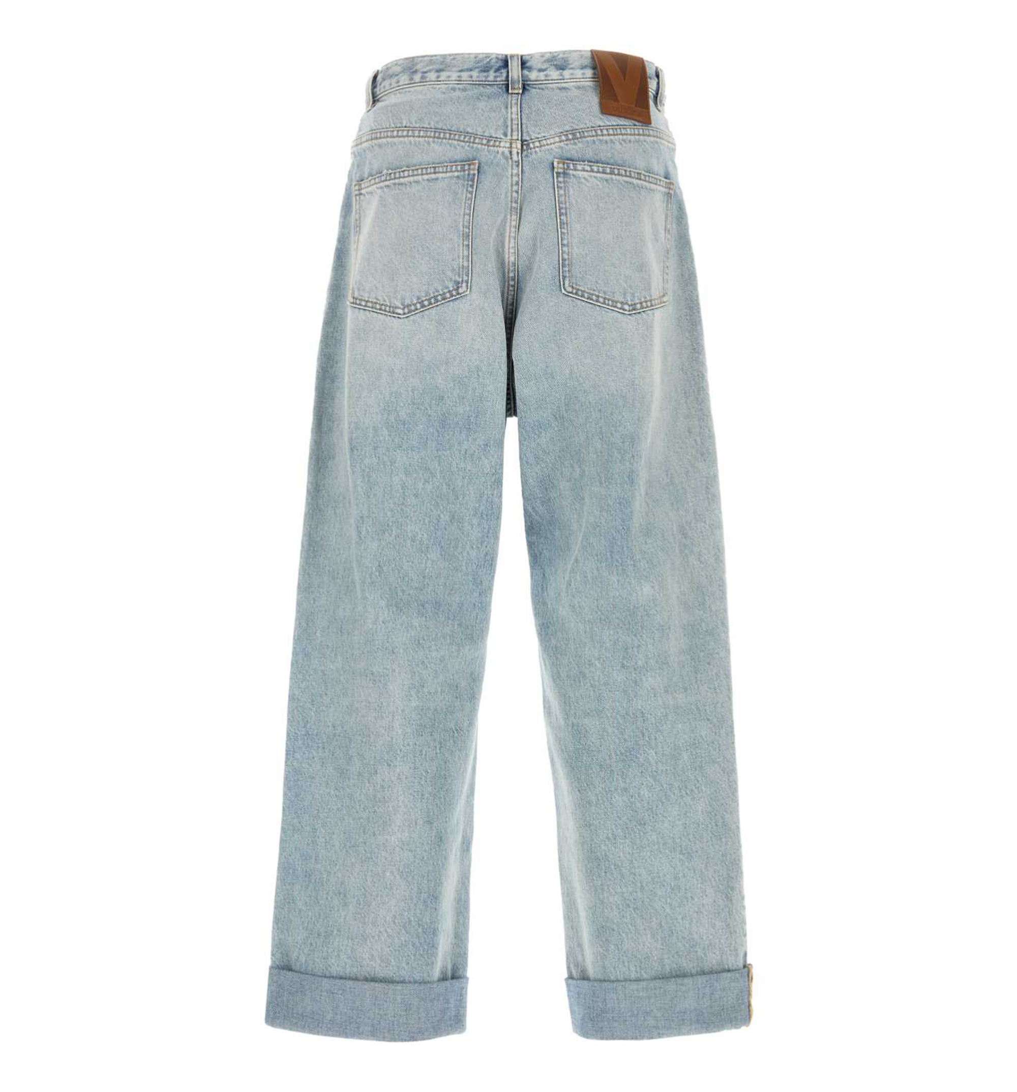 Denim Pants with Rolled Hem