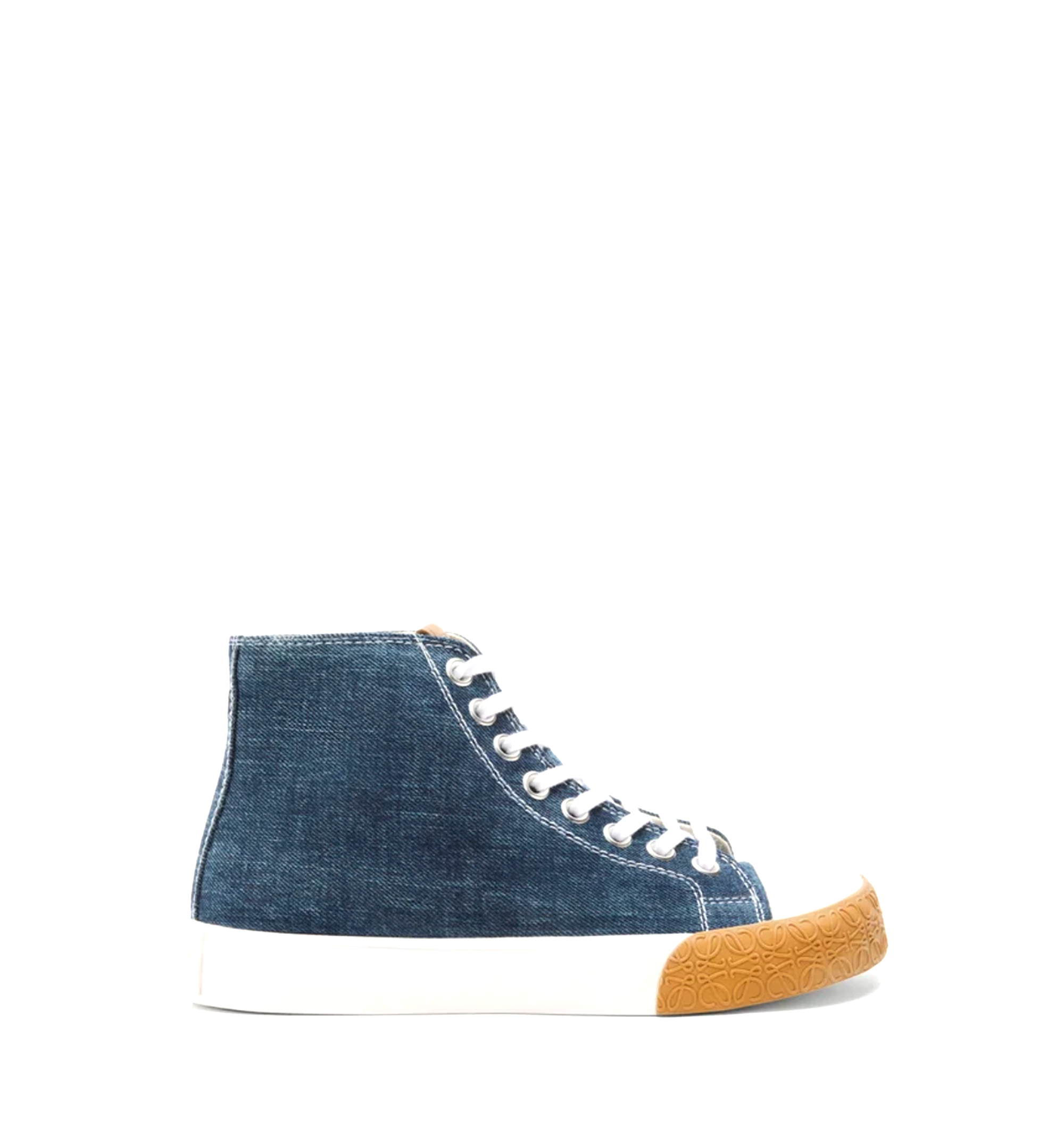 Bloc High-Top Sneaker in Denim