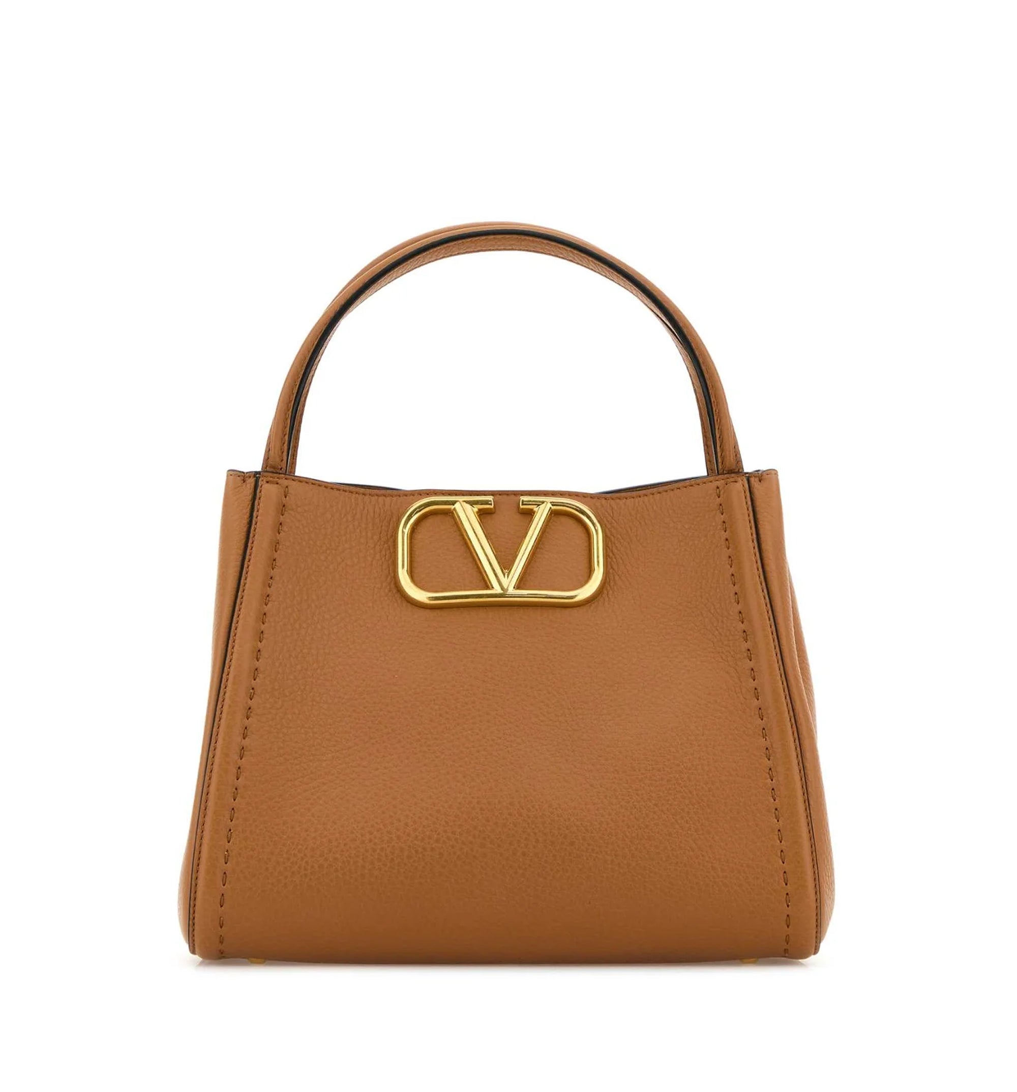 VLogo Plaque Medium Top Handle Bag