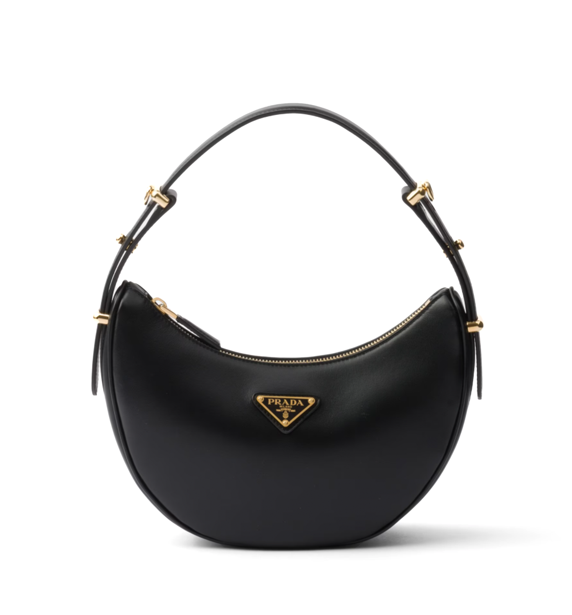 Arqué Shoulder Leather Shoulder Bag - Black