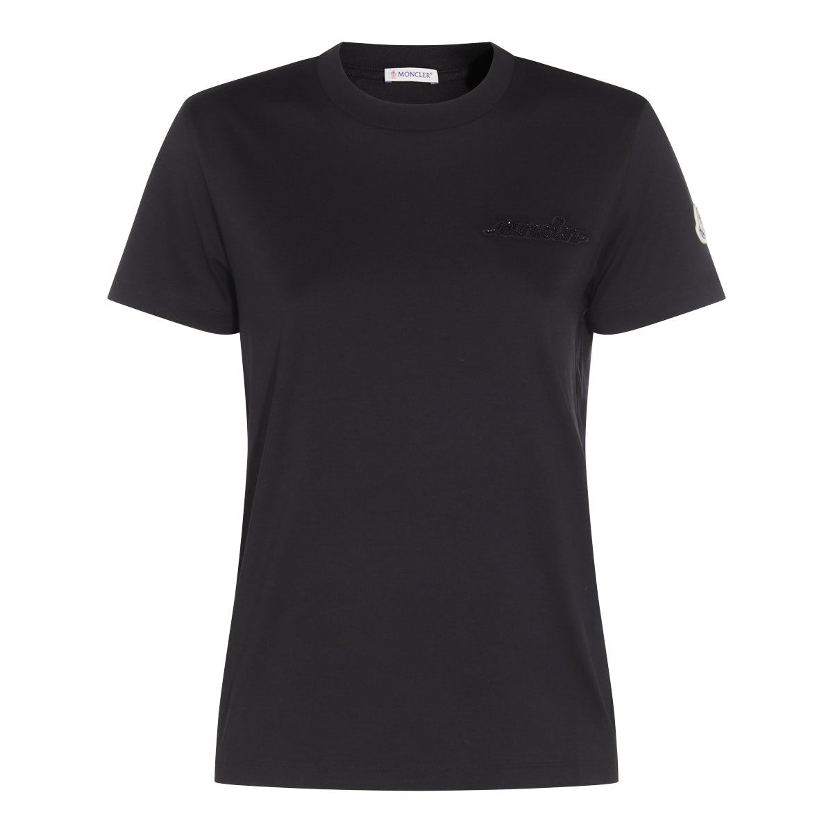 Beaded Logo Cotton T-Shirt