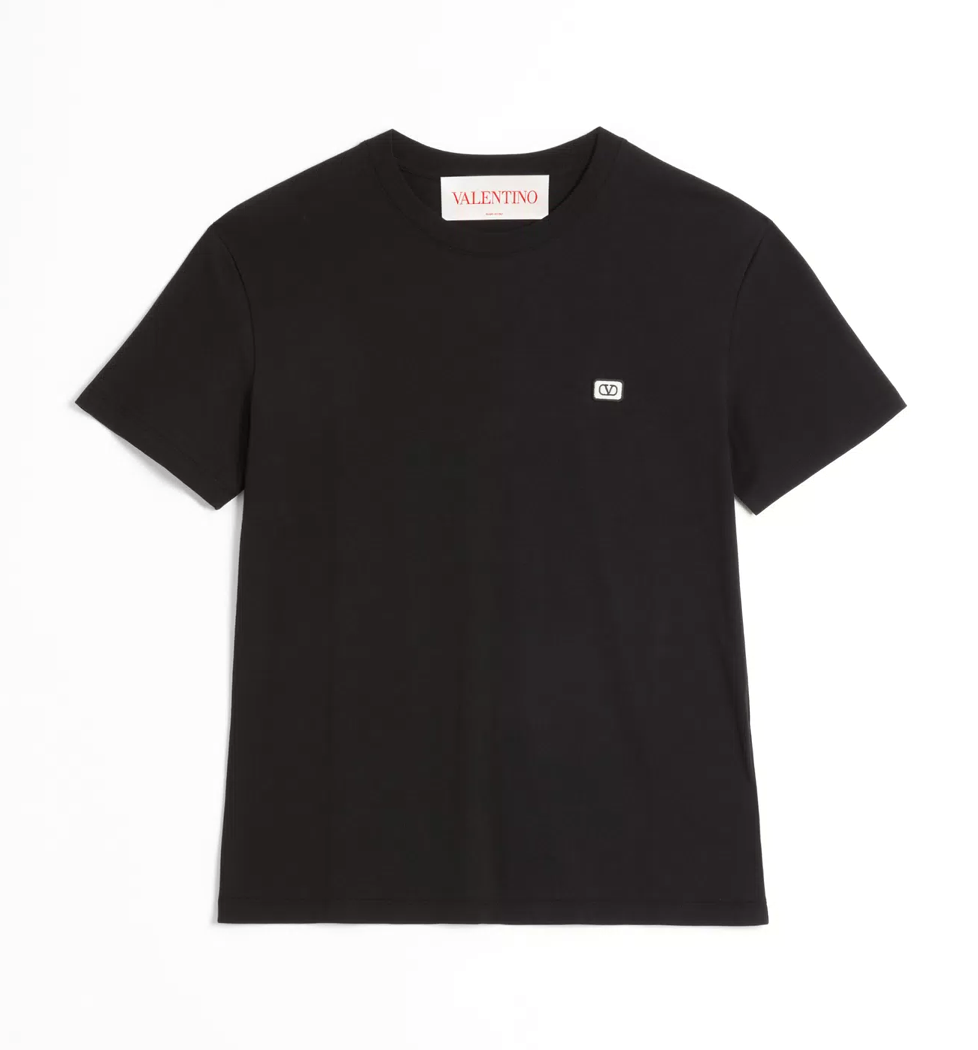Cotton T-Shirt With Vlogo Patch