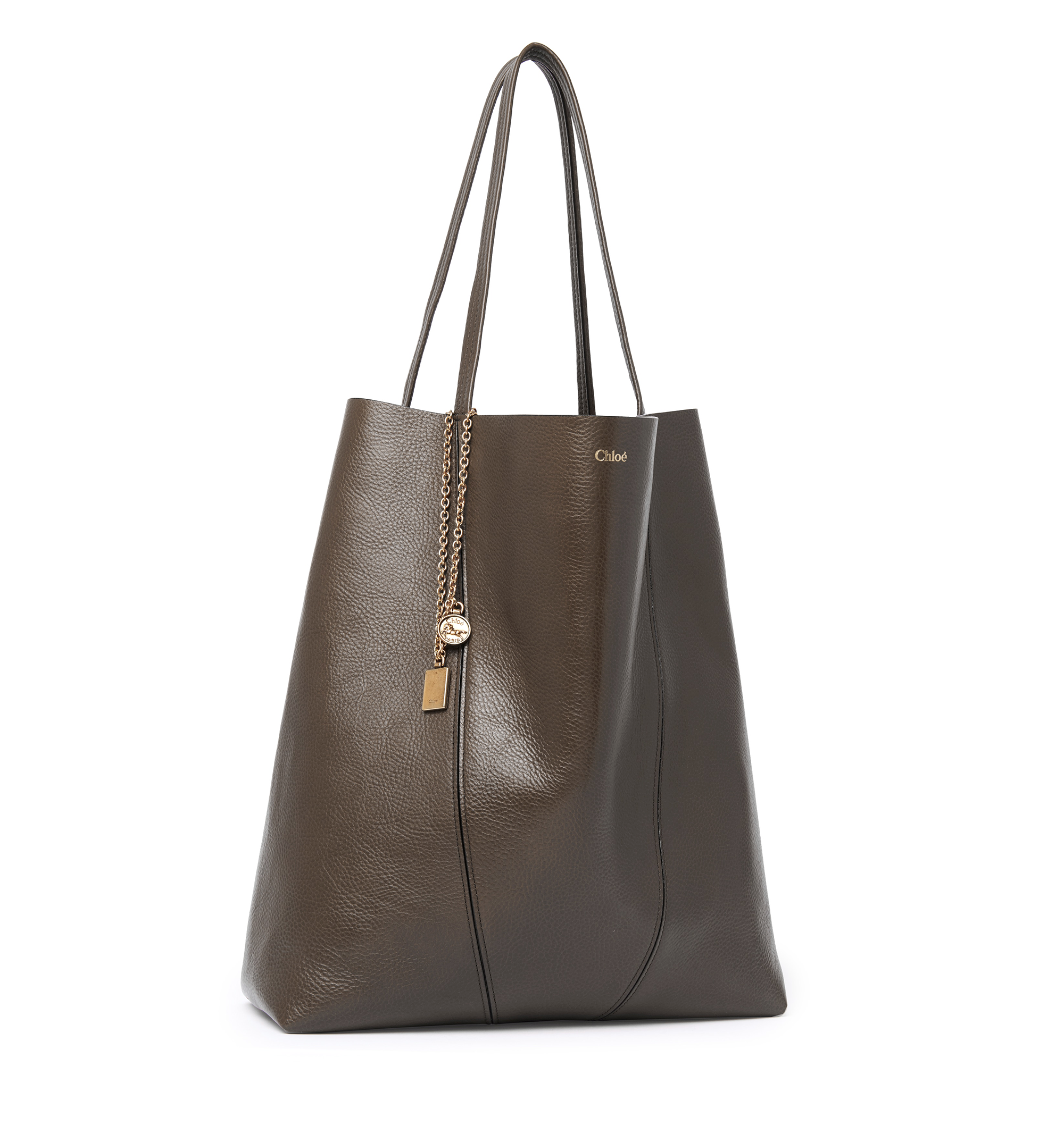 Large Chloé Spin Tote Bag in Grained Leather