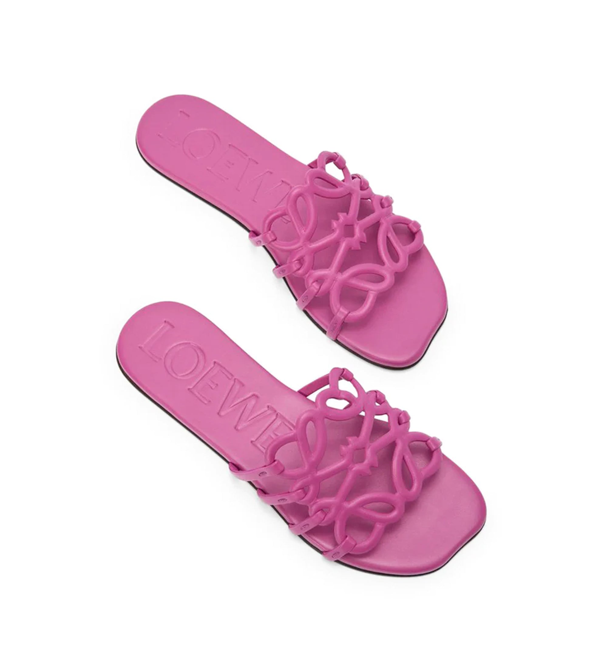 Petal Anagram Slide in Soft Calfskin