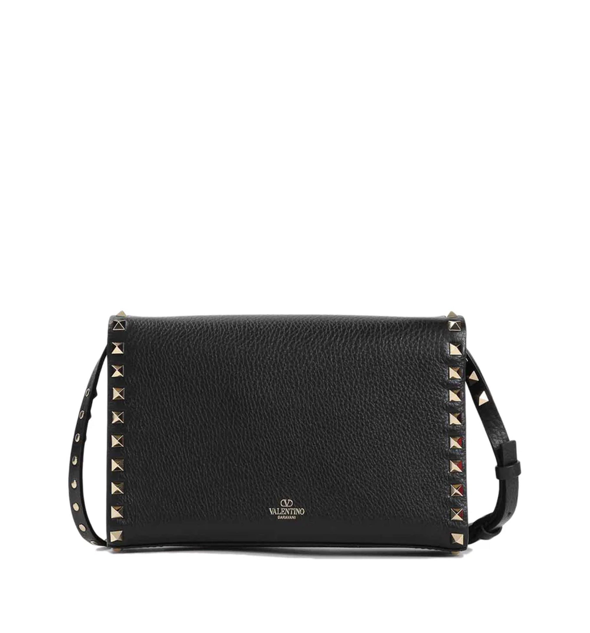 Small Rockstud Grainy Calfskin Crossbody Bag