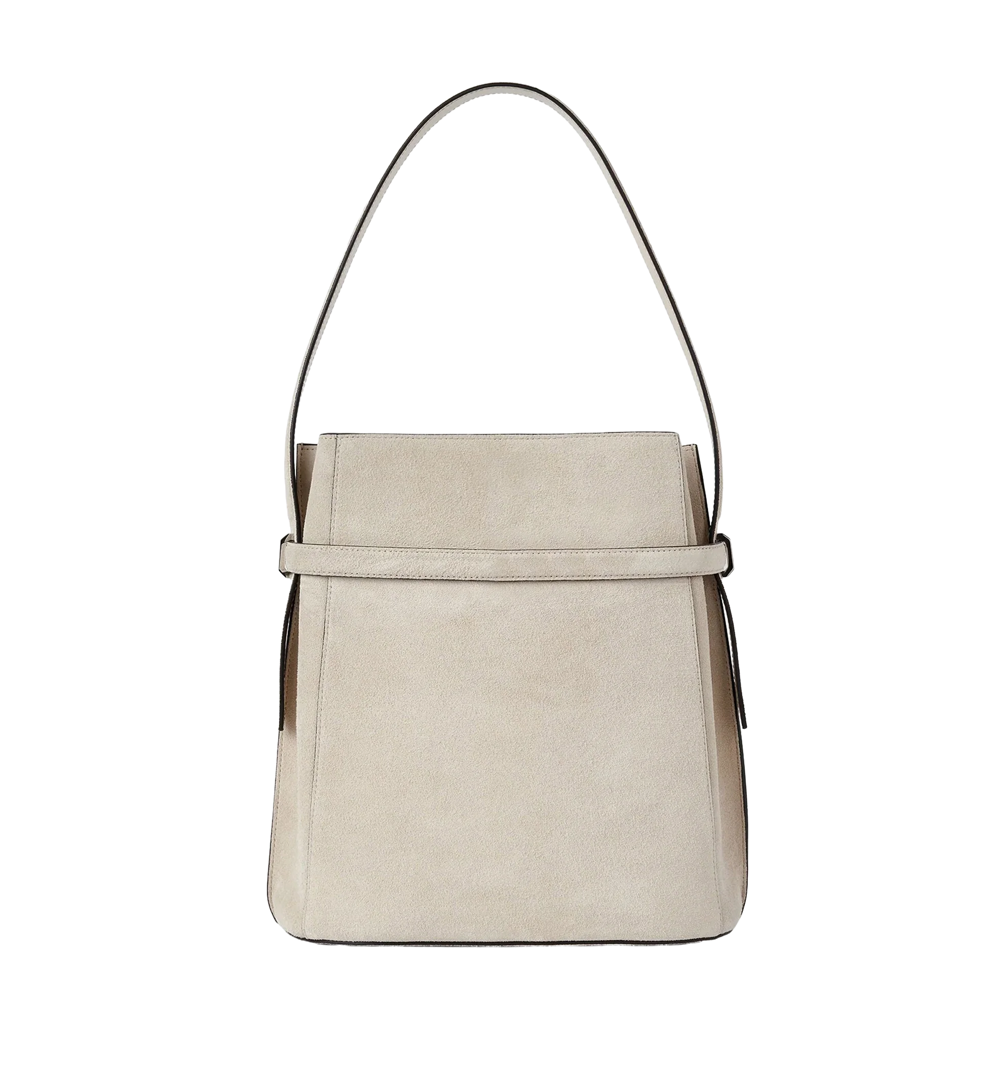 Suede Belted bucket bag