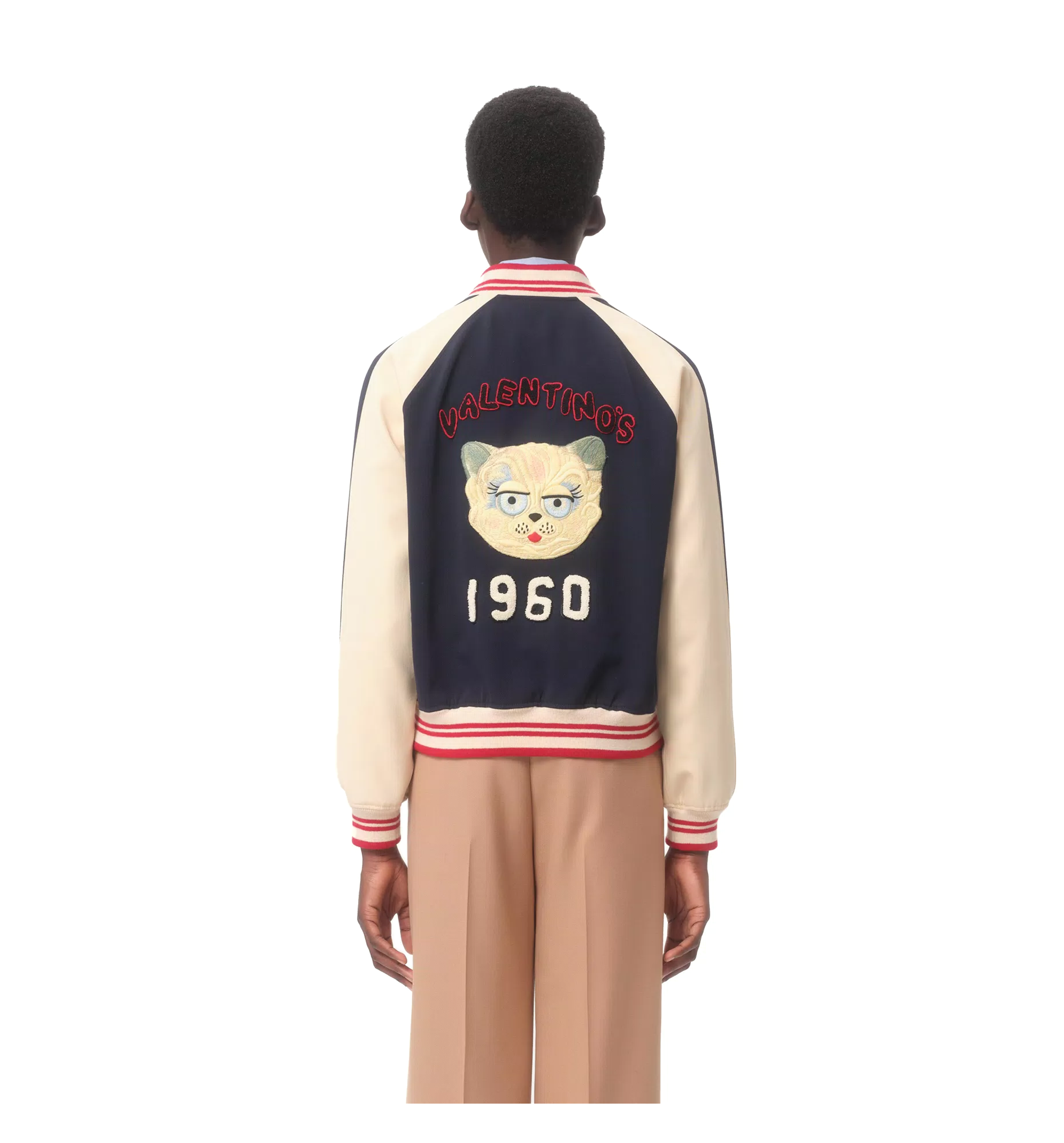 Wool and Cotton Bomber Jacket with Vlogo And Le Chat De La Maison Patch