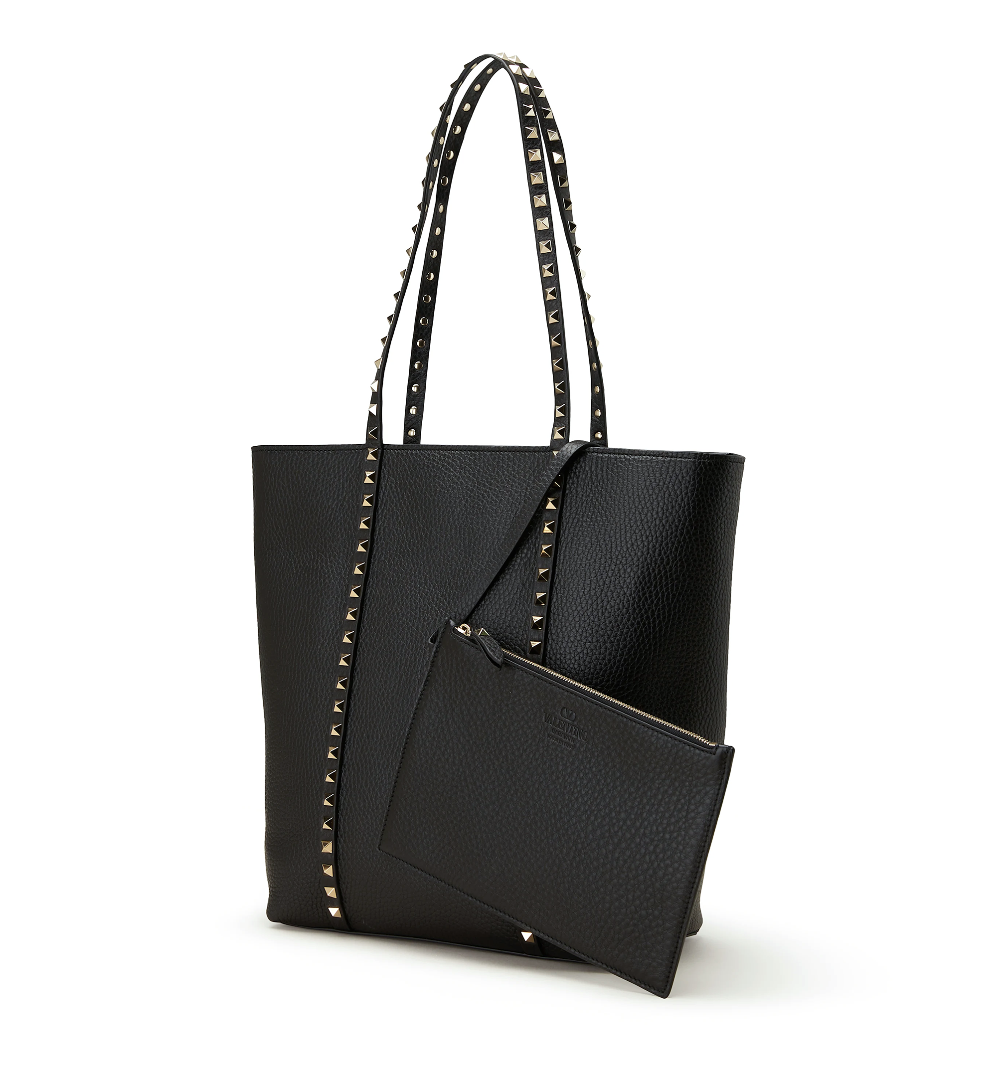 Rockstud Shopper Tote in Grainy Leather