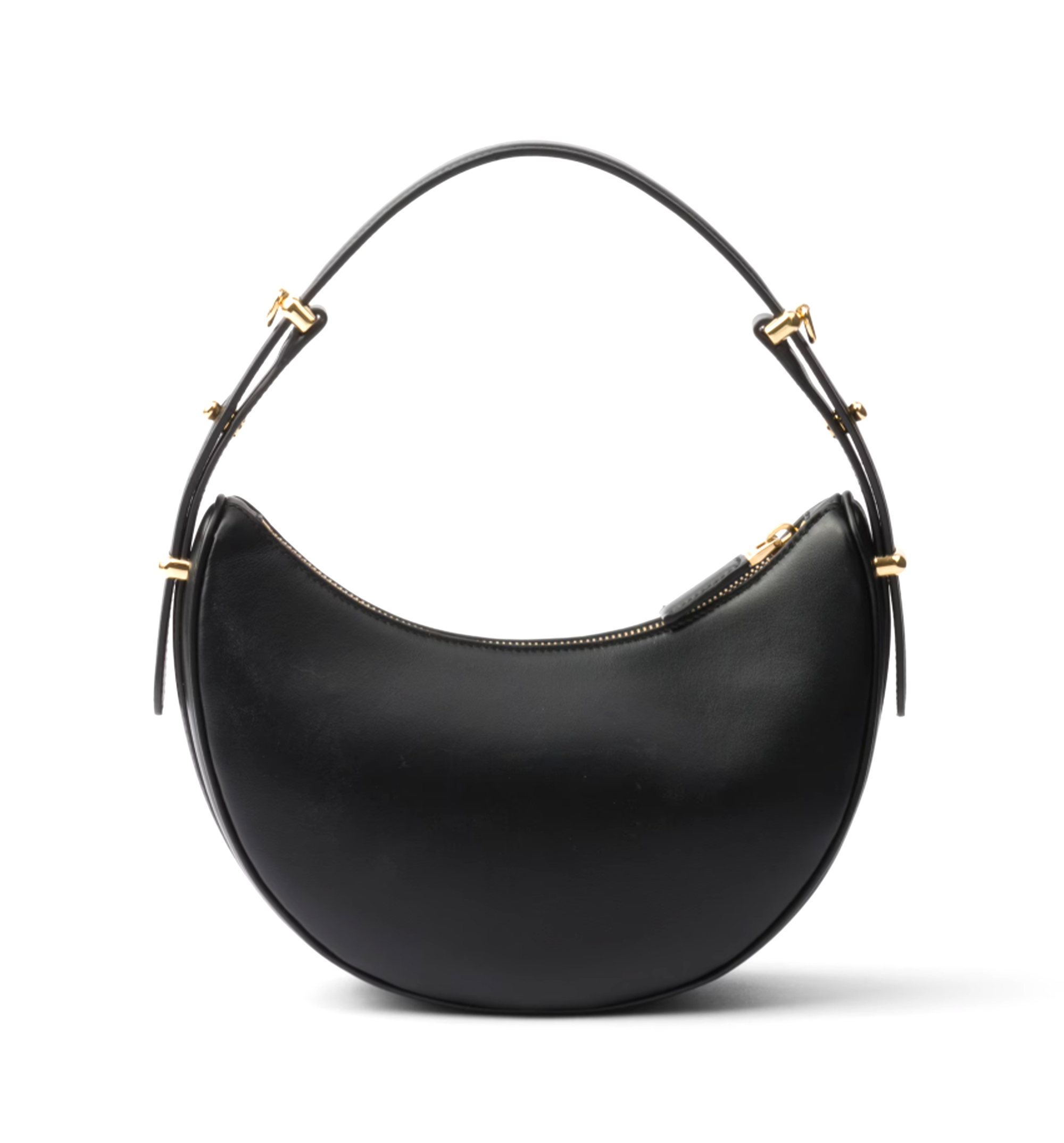 Arqué Shoulder Leather Shoulder Bag - Black
