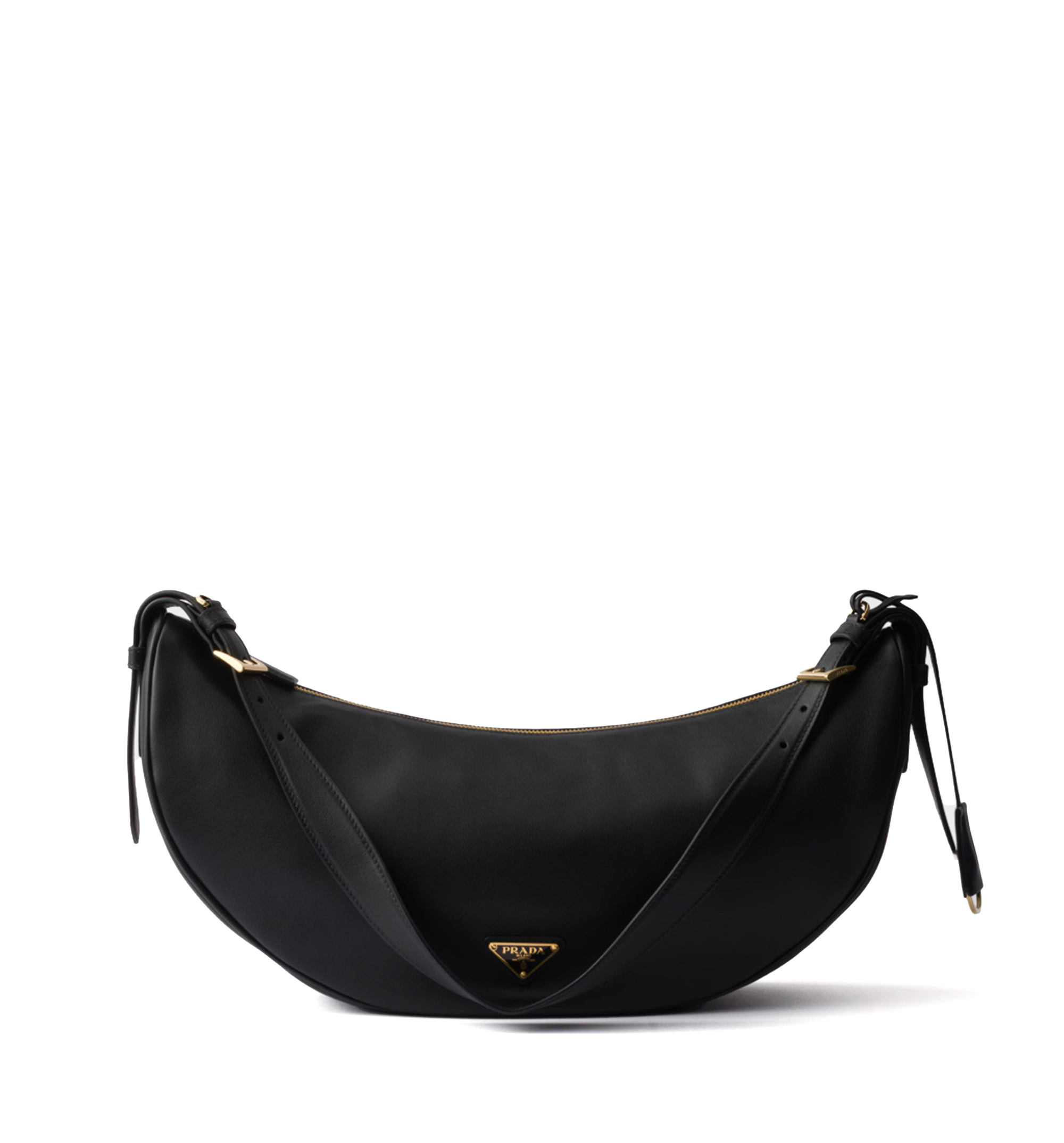 Prada Demi-Lune Large Leather Shoulder Bag
