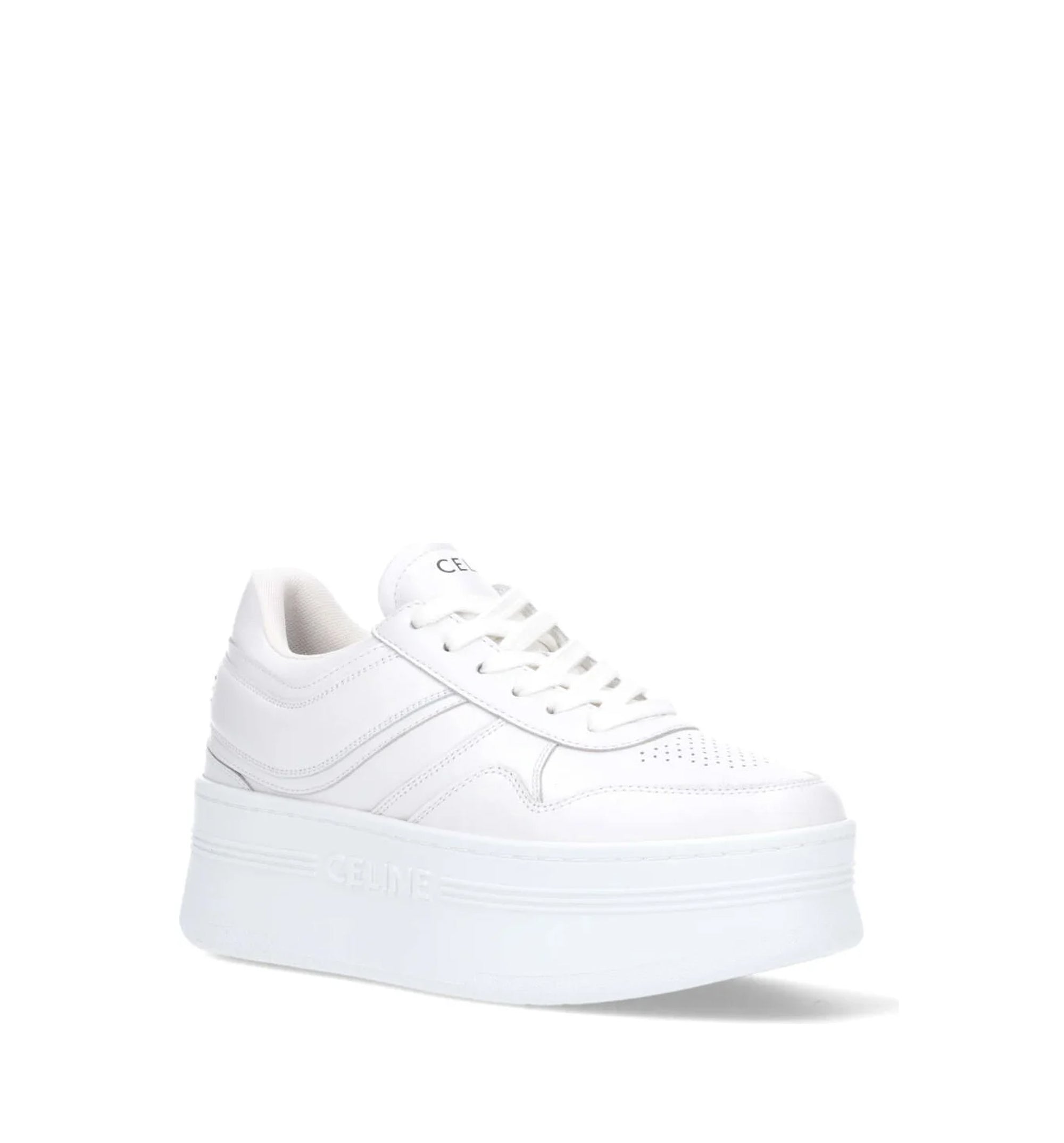 Block Sneakers with Wedge Outsole in Calfskin