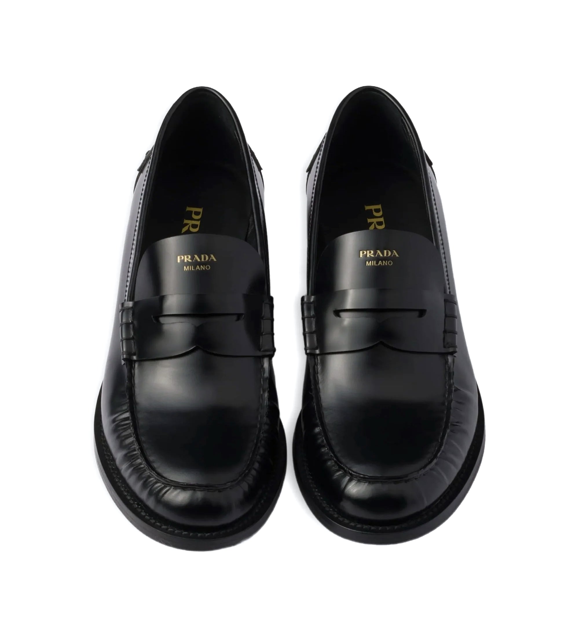 Prada 20mm Brushed-leather Band Loafers