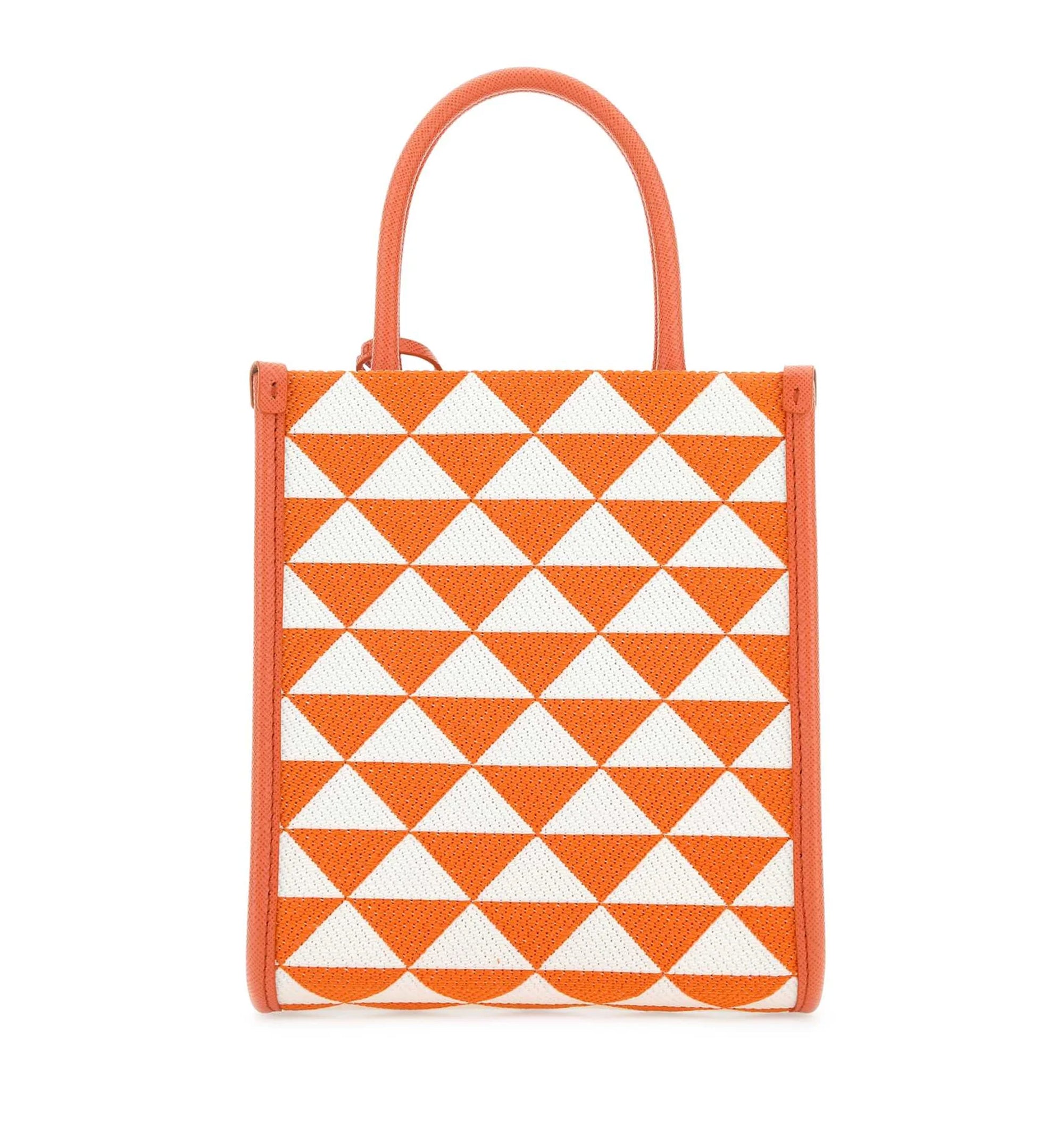 Prada Logo Detailed Monogram Tote Bag