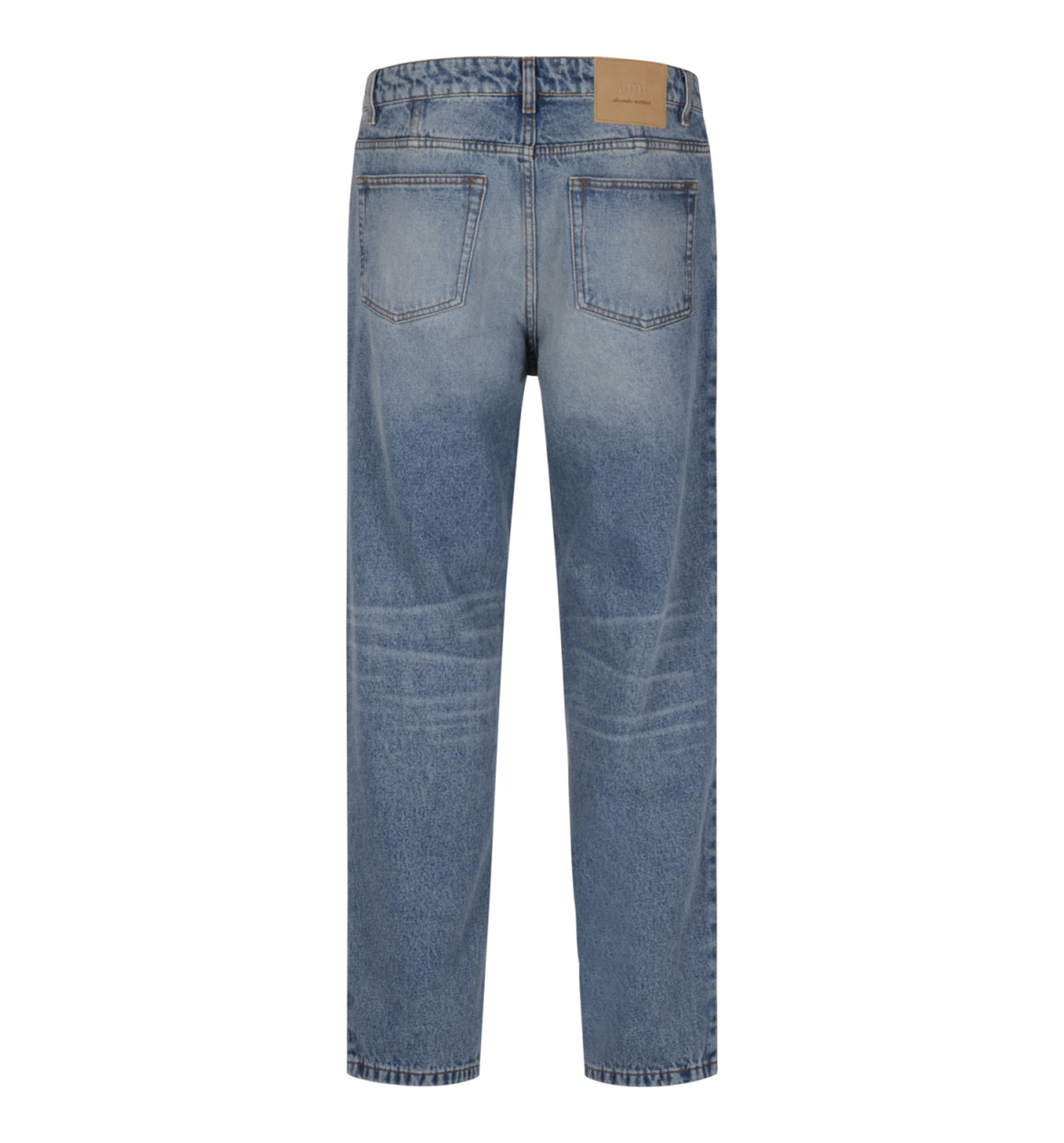 Blue Cotton Tapered Fit Jeans